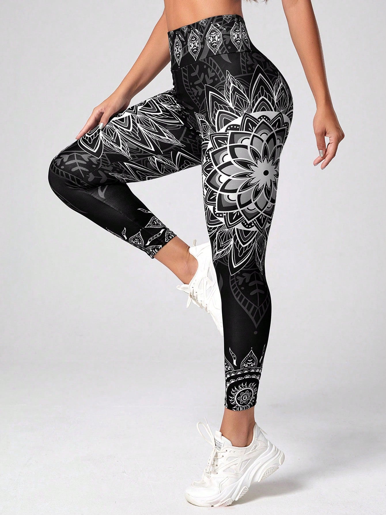 Calça Legging Fashion Estampada Mandala Estilo Boho