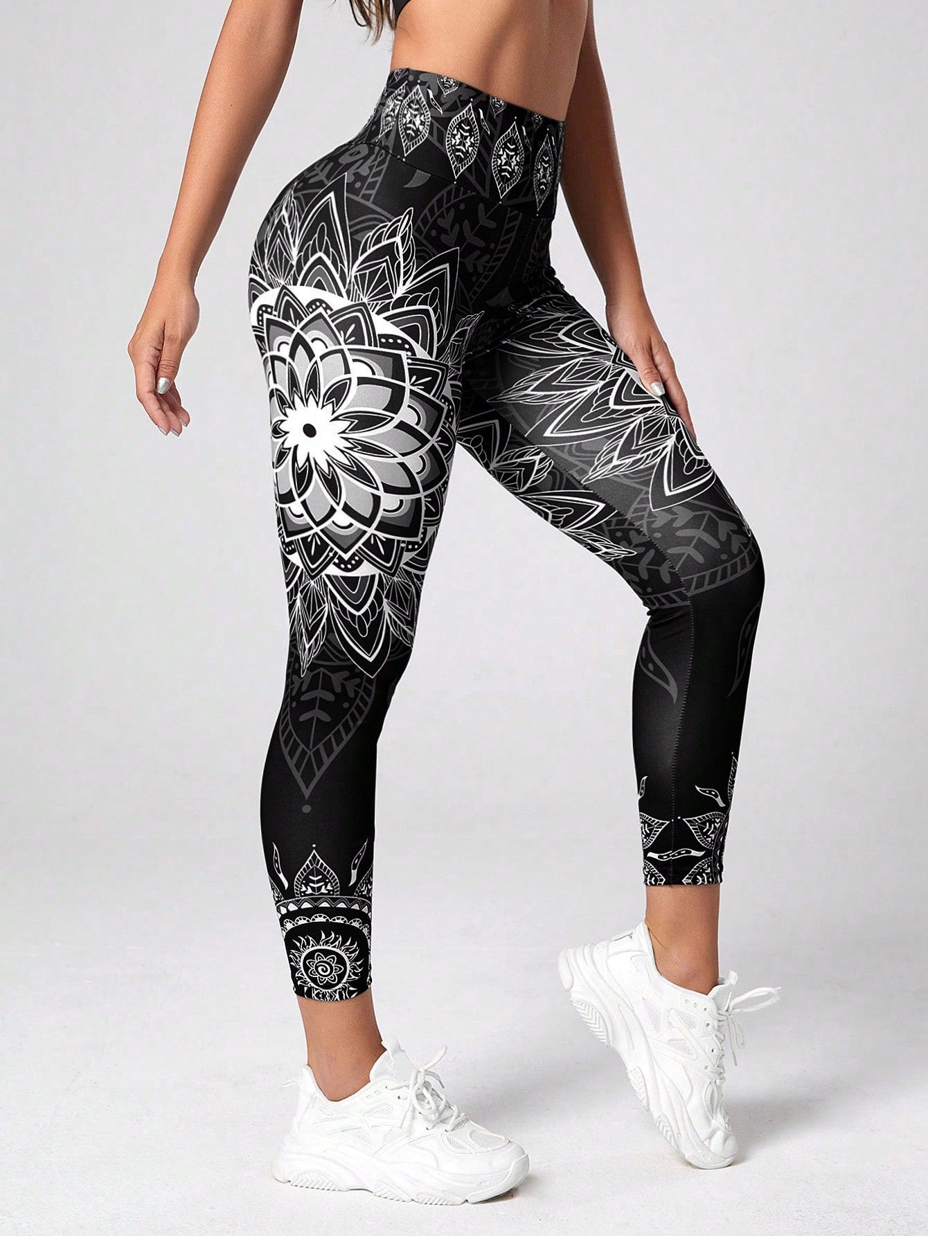 Calça Legging Fashion Estampada Mandala Estilo Boho