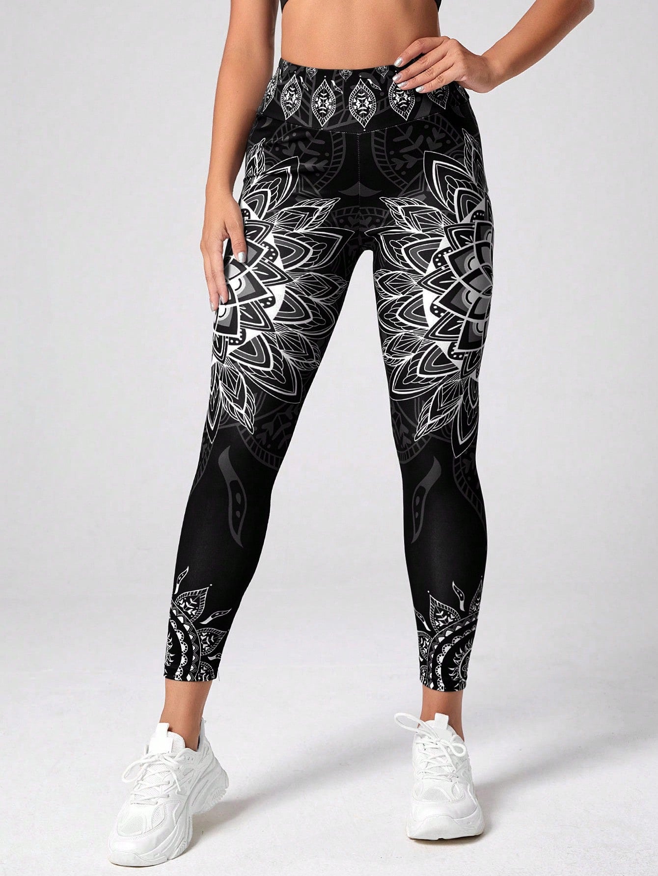 Calça Legging Fashion Estampada Mandala Estilo Boho