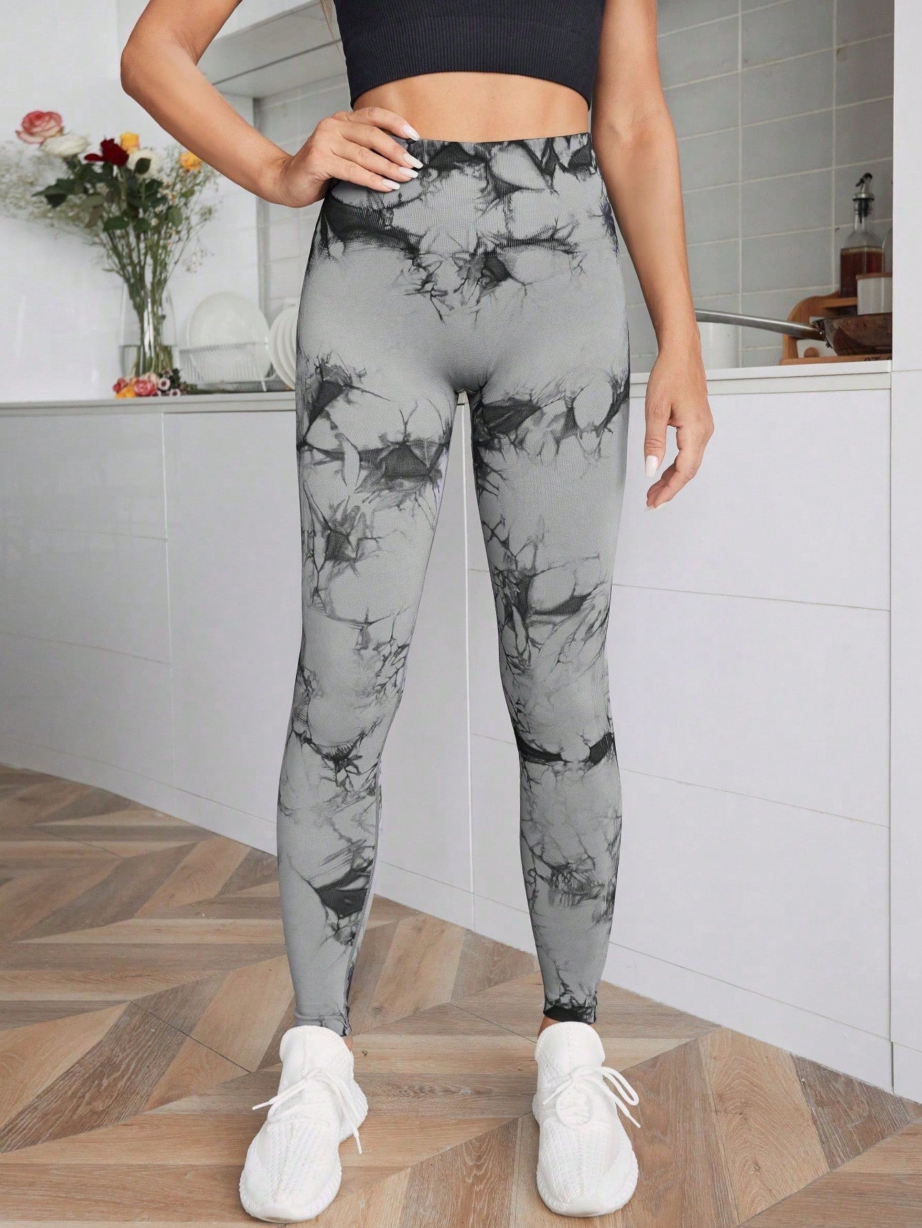 Calça Legging Fitness Compressão Estampa Tie Dye