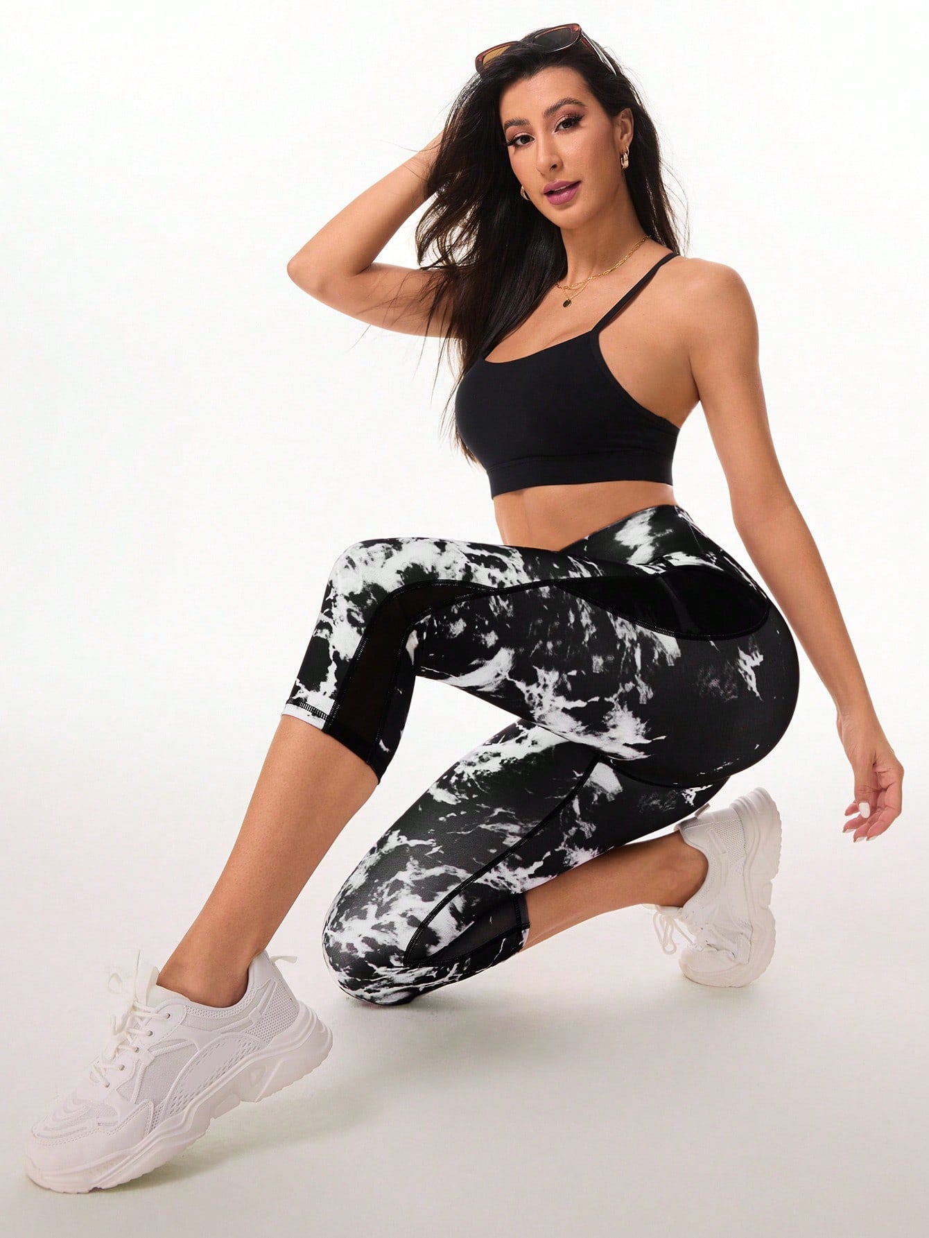 Calça Legging Corsário Estampada Com Bolsos Laterais