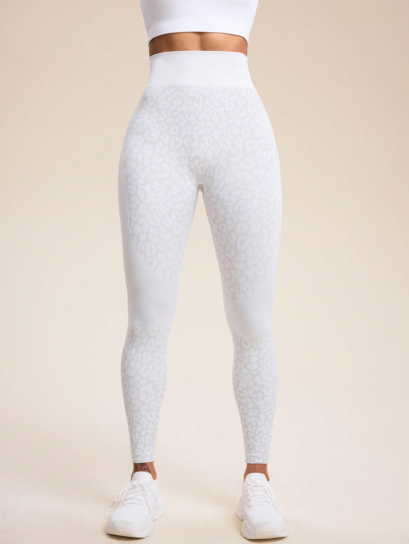 Calça Legging Texturizada Animal Print Sem Costura