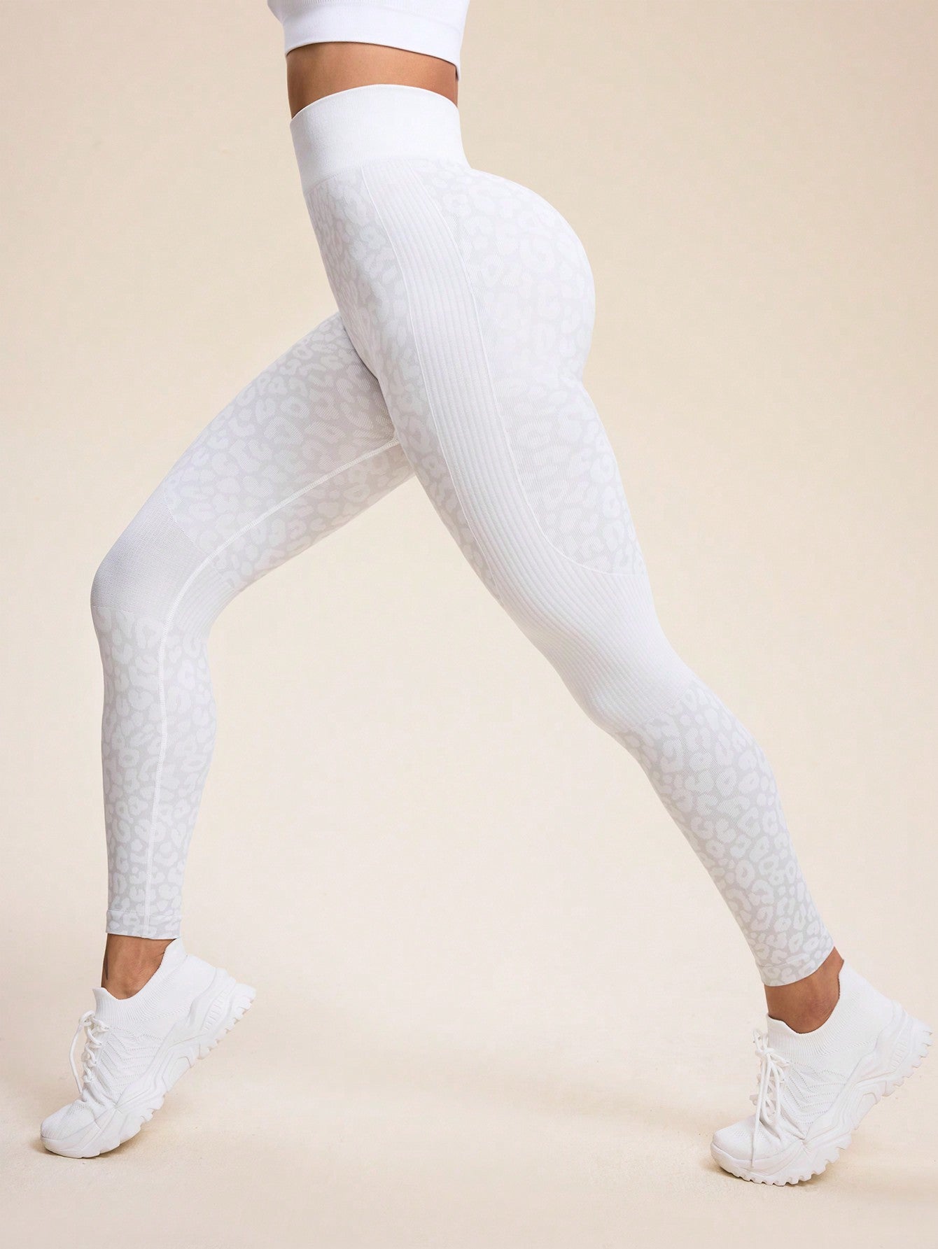Calça Legging Texturizada Animal Print Sem Costura