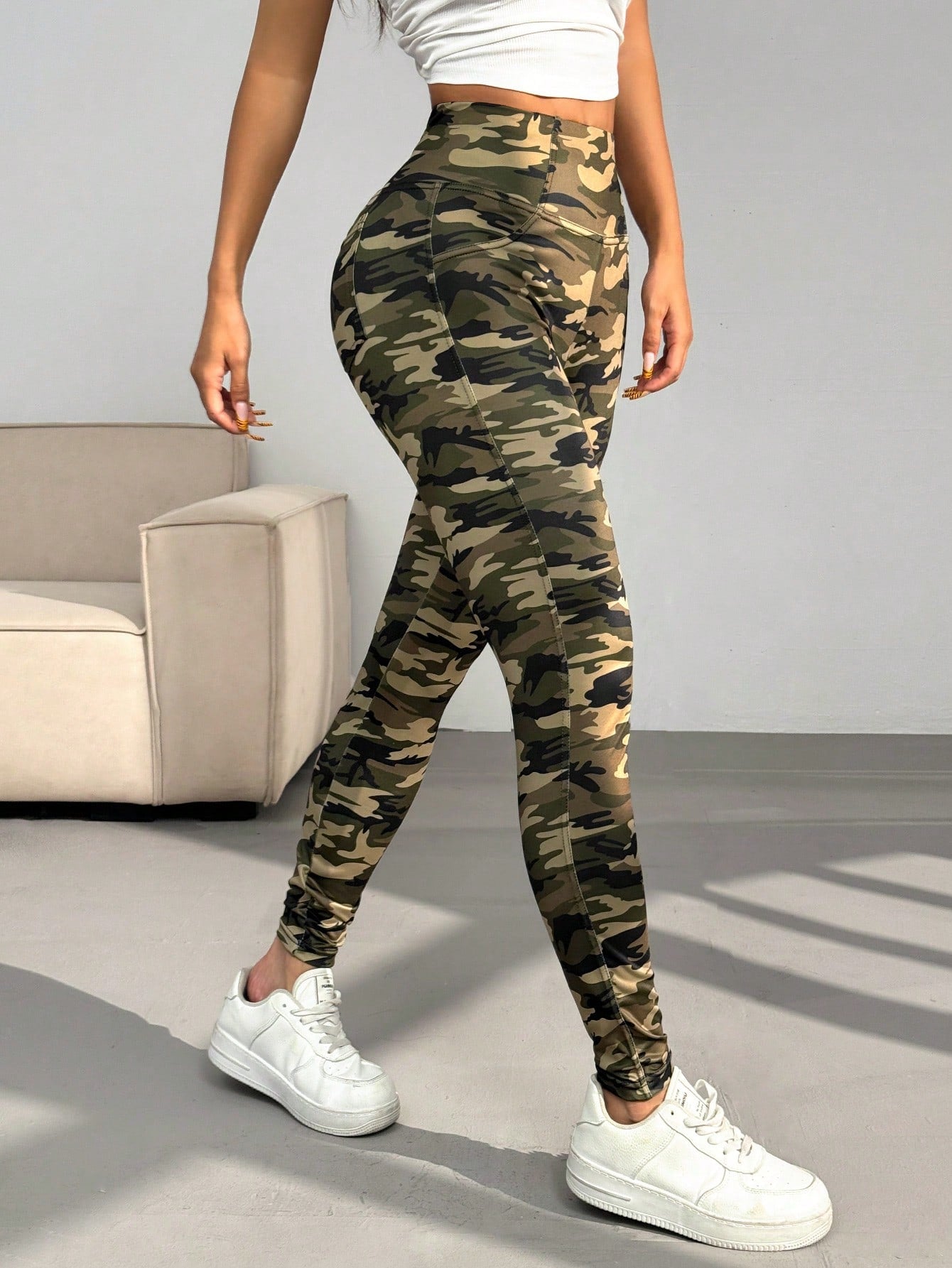 Calça Legging Empina Bumbum Estampada Camuflada