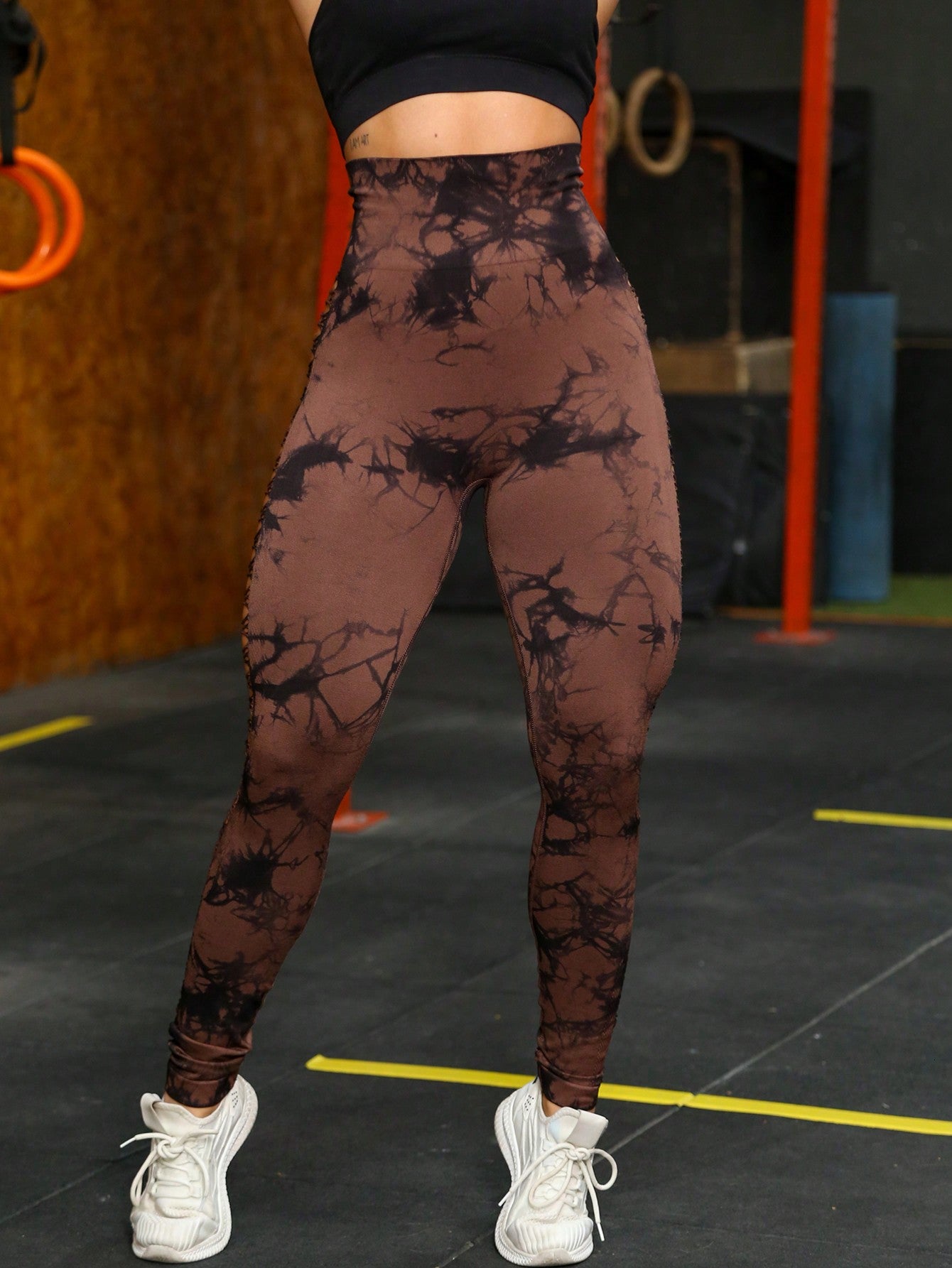 Calça Legging Fashion Tie Dye Recortes Laterais