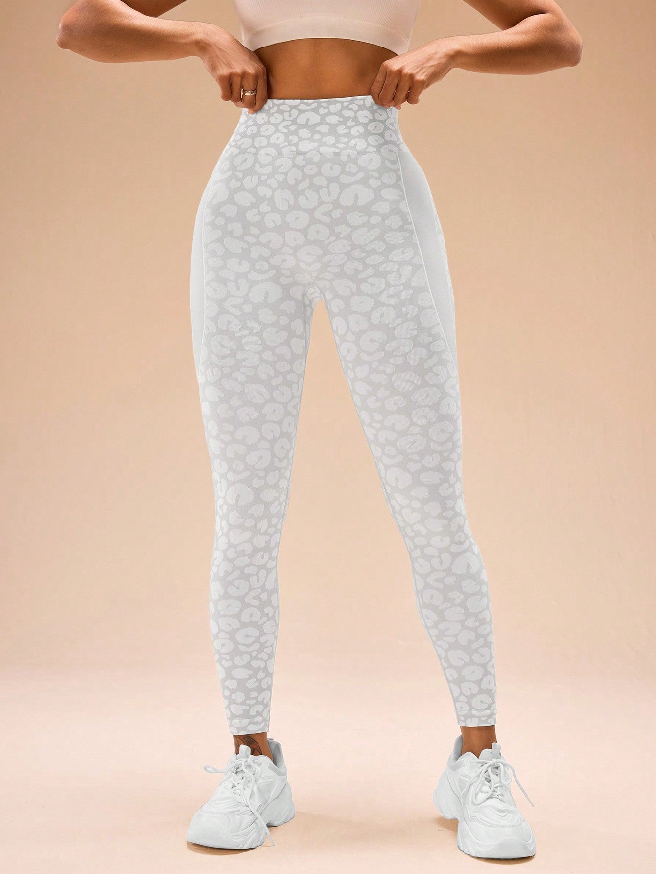 Calça Legging Animal Print Sem Costura Cintura Alta
