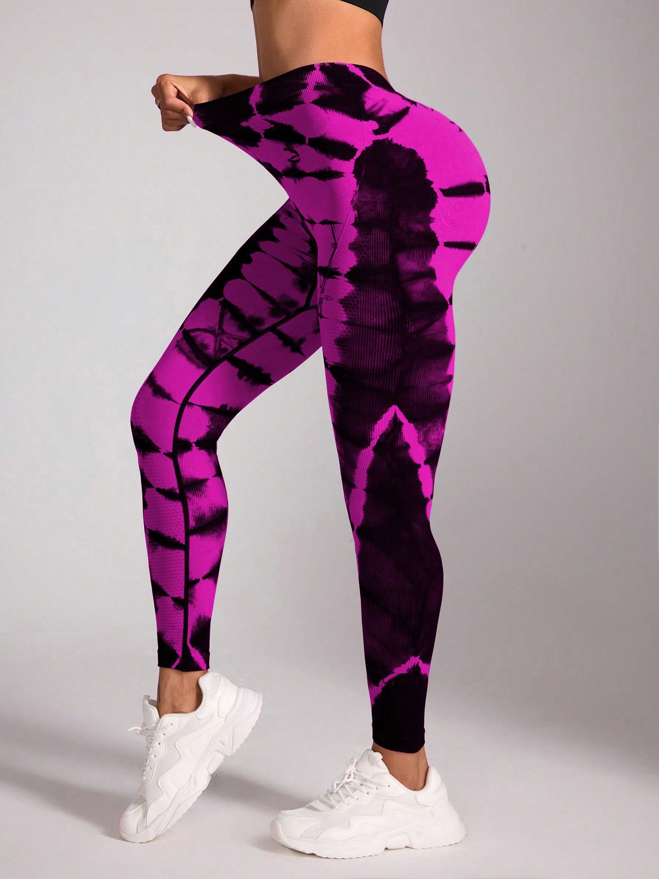 Calça Legging Seamless Estampada Tie Dye Cintura Alta