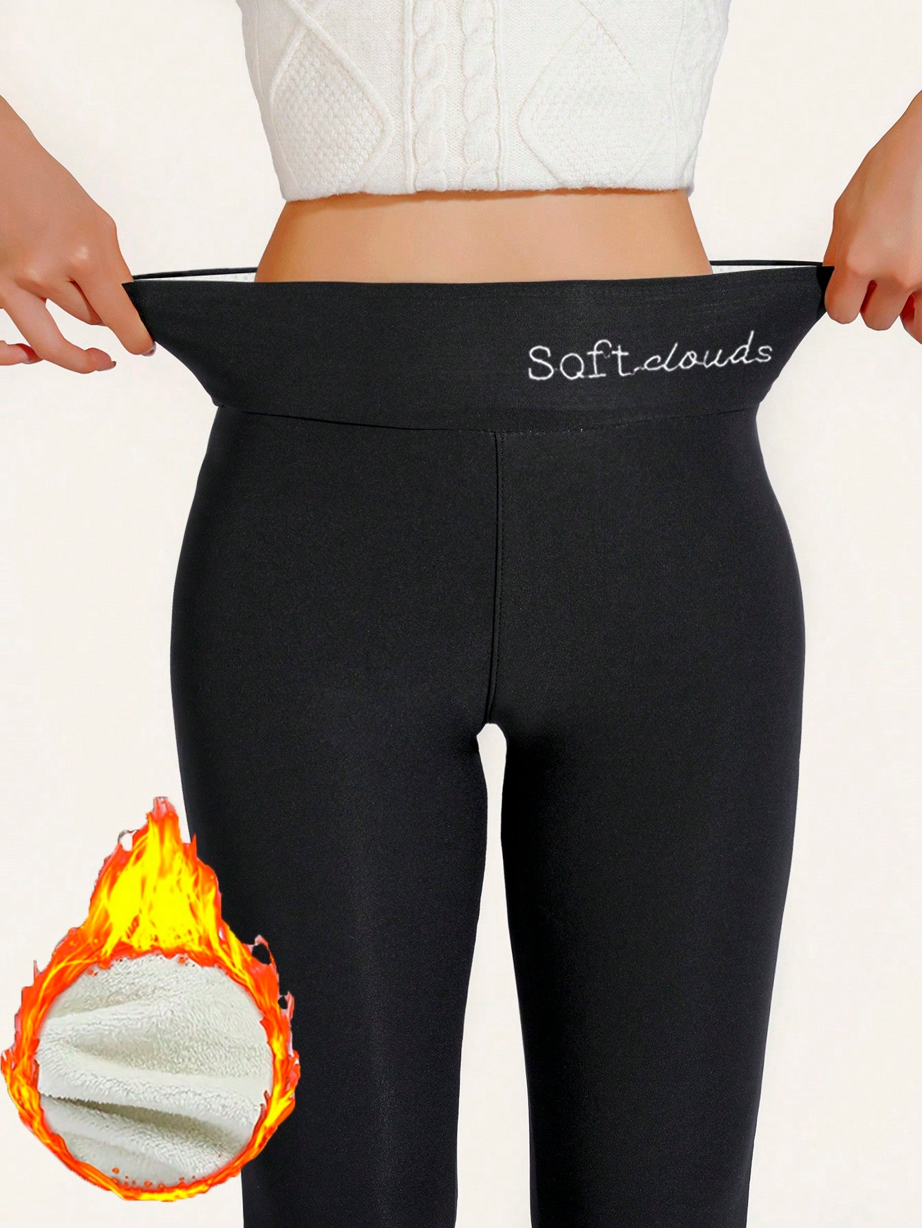 Calça Legging Feminina Forrada Cintura Alta Softclouds