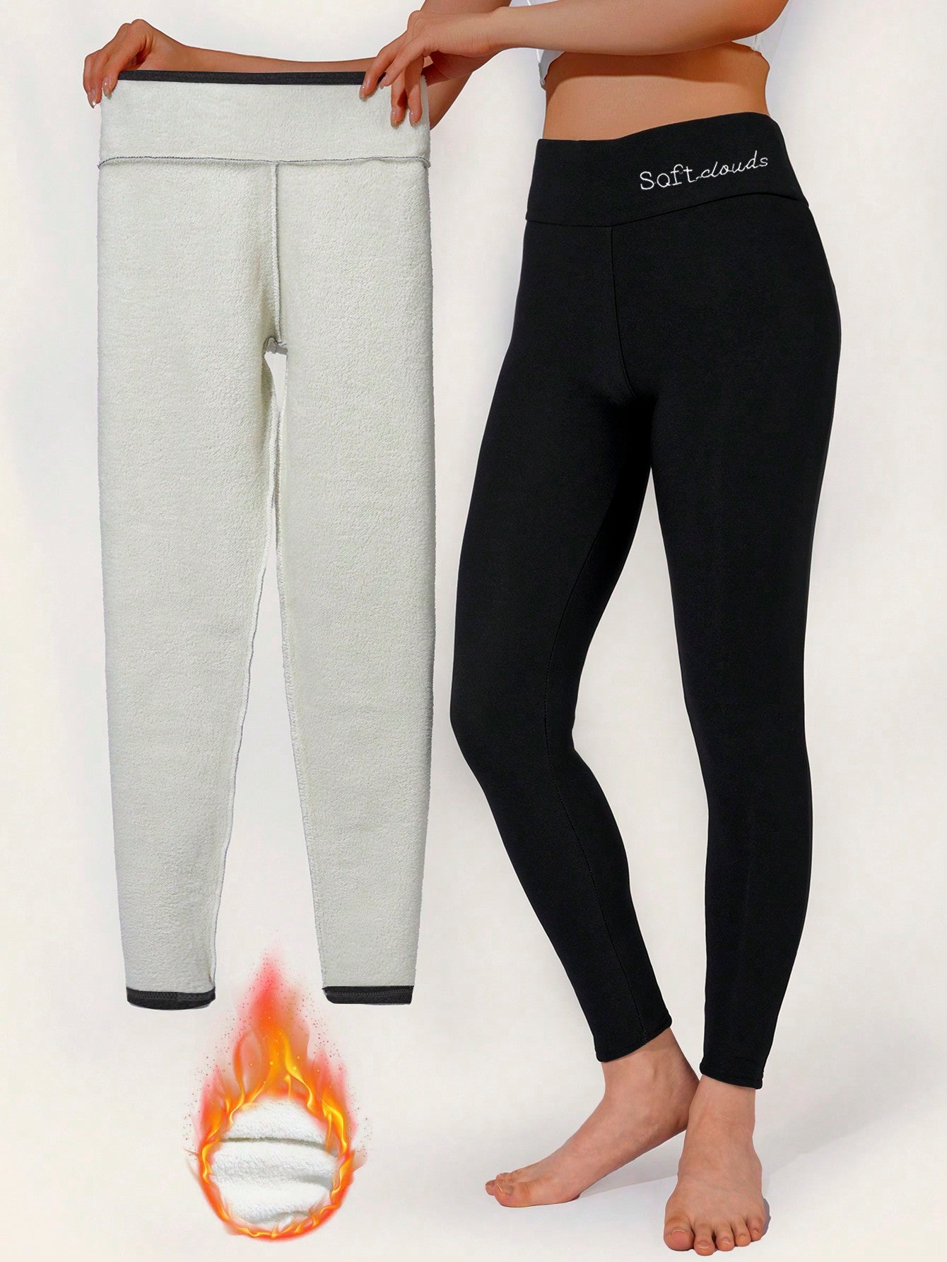 Calça Legging Feminina Forrada Cintura Alta Softclouds