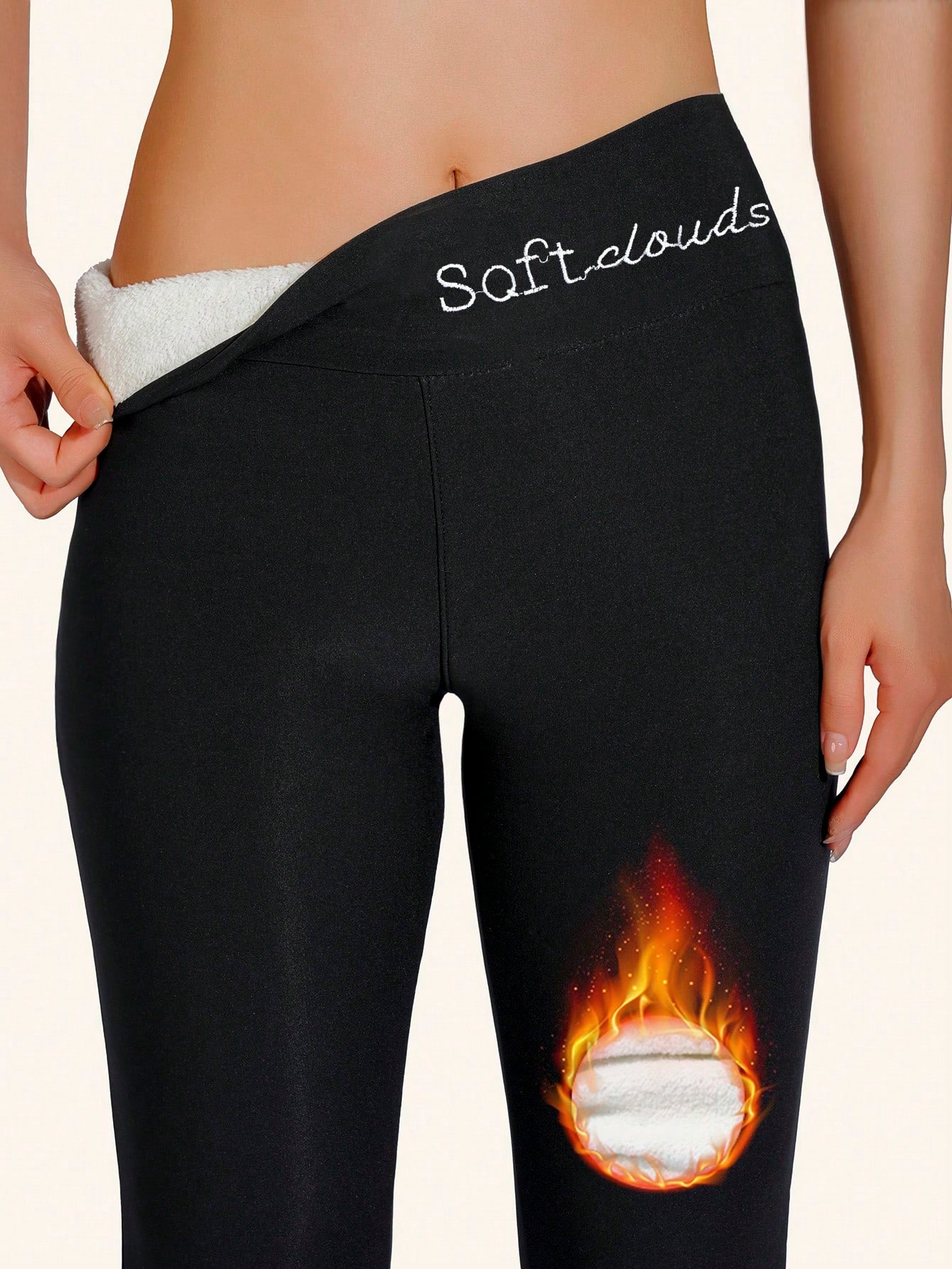 Calça Legging Feminina Forrada Cintura Alta Softclouds