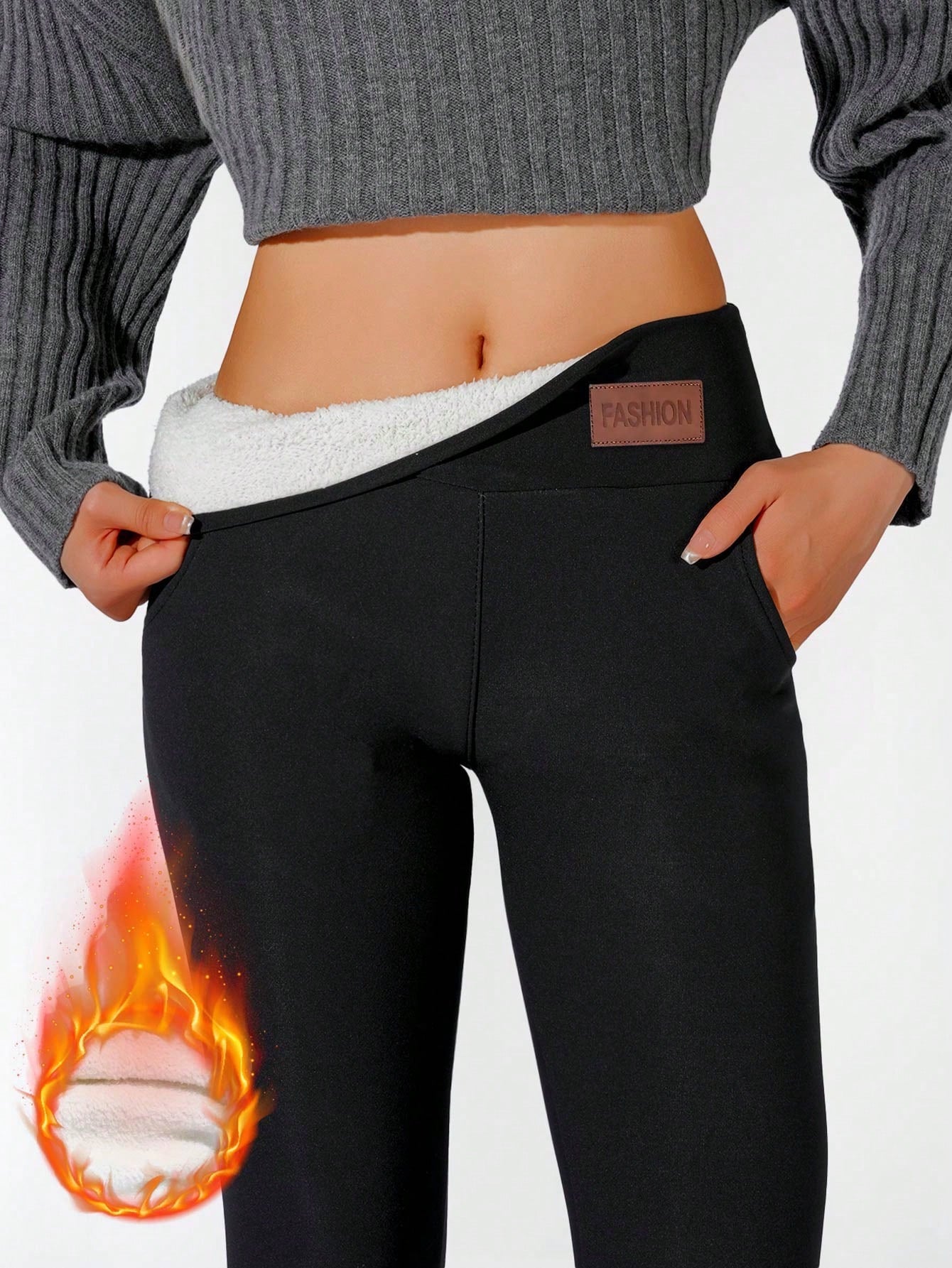 Calça Legging Feminina Forrada Com Cós Anatômico Térmico