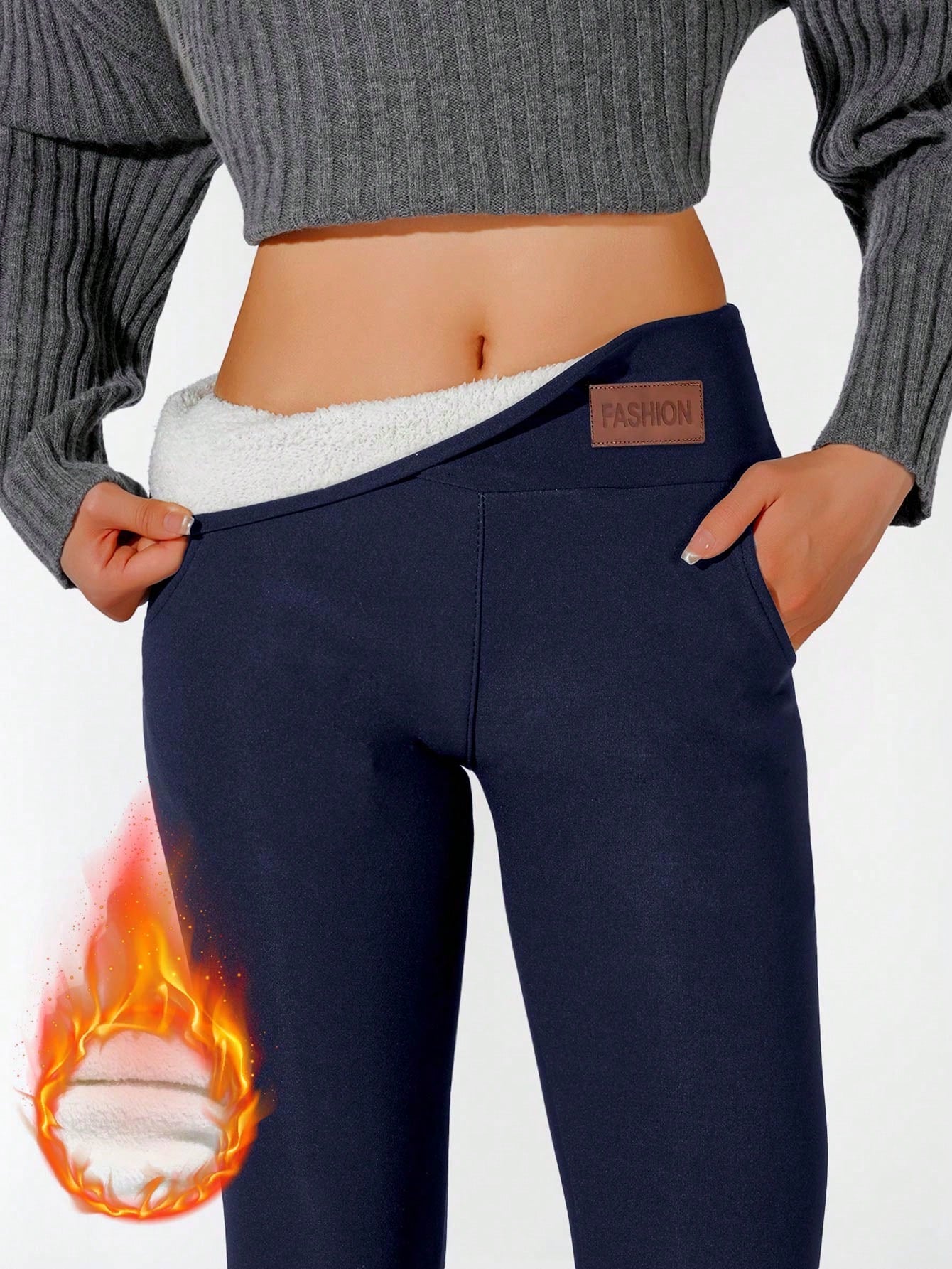 Calça Legging Feminina Forrada Com Cós Anatômico Térmico