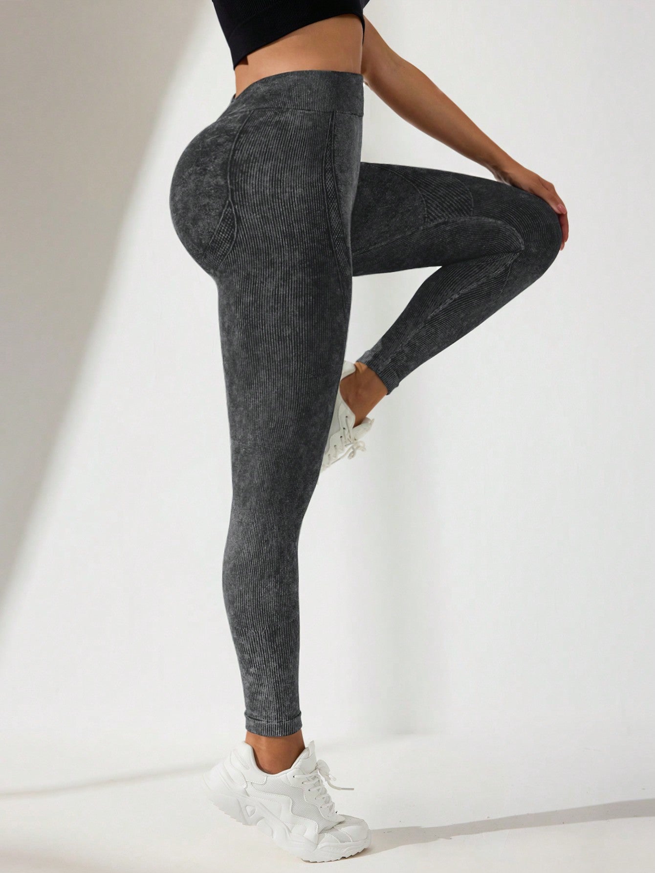 Calça Legging Sem Costura Cintura Alta Texturizada