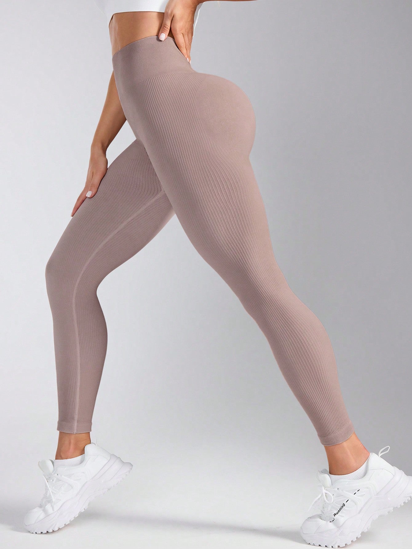 Calça Legging Canelada Sem Costura Push Up