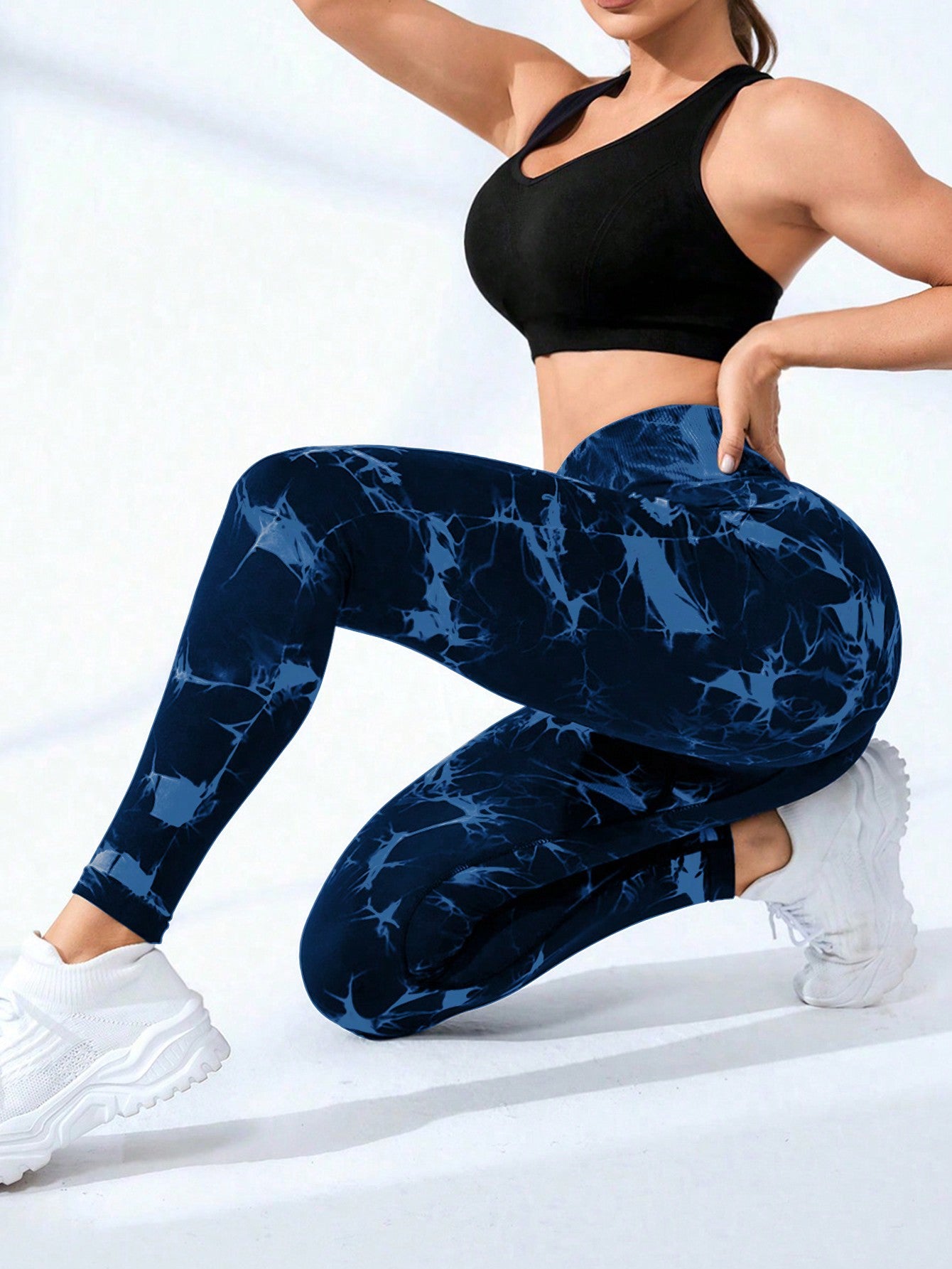 Calça Legging Seamless Tie Dye Empina Bumbum Com Compressão