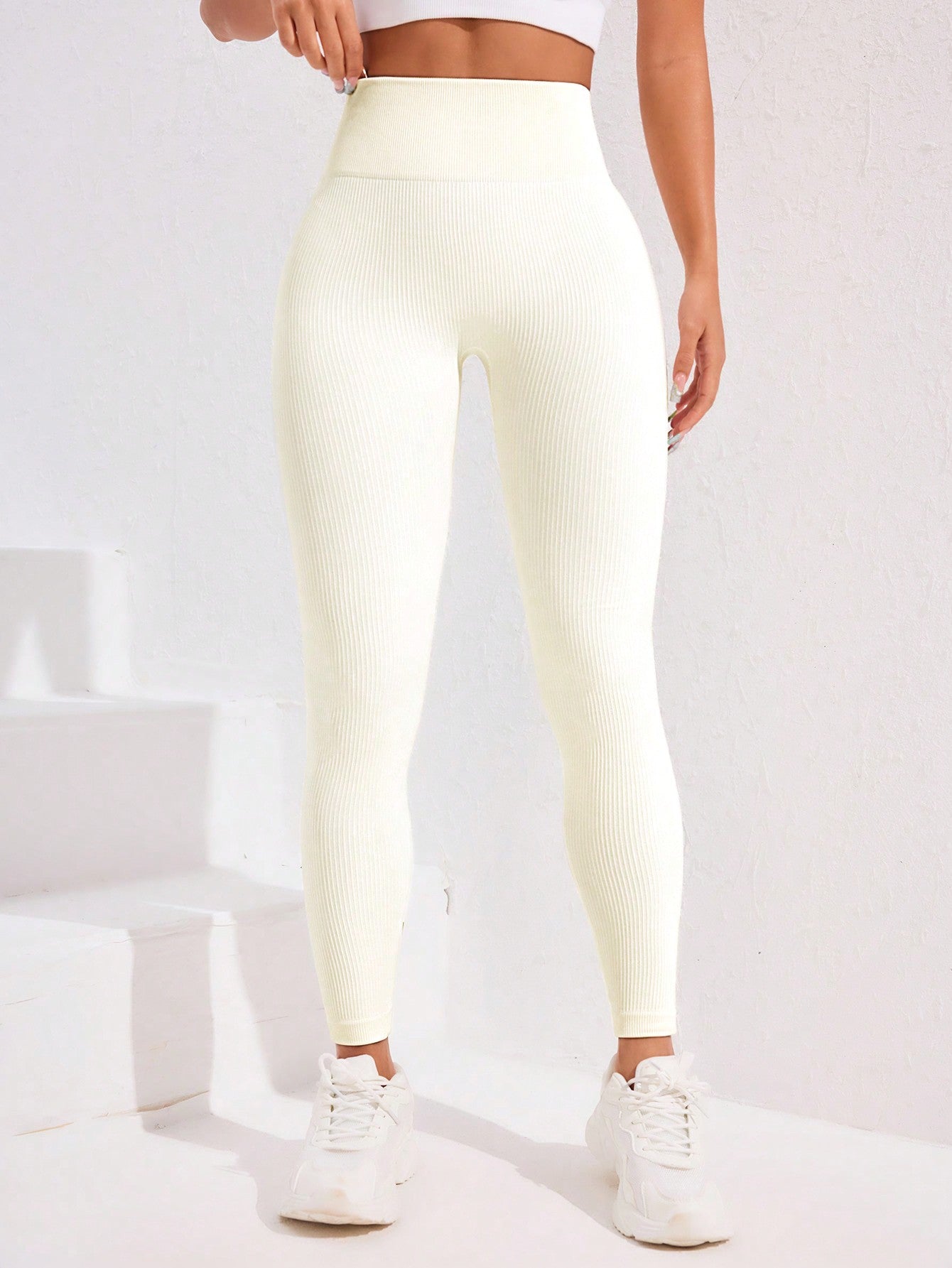 Calça Legging Canelada Sem Costura Push Up