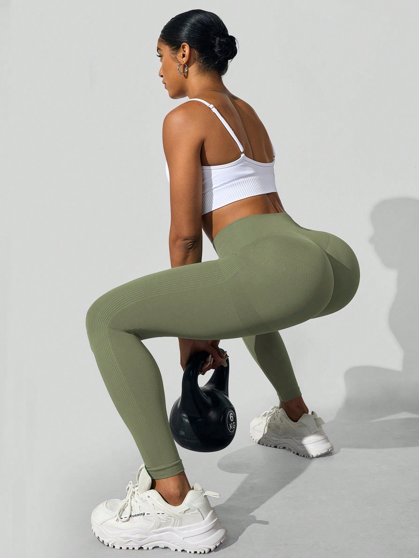 Calça Legging Sem Costura Push Up Com Compressão