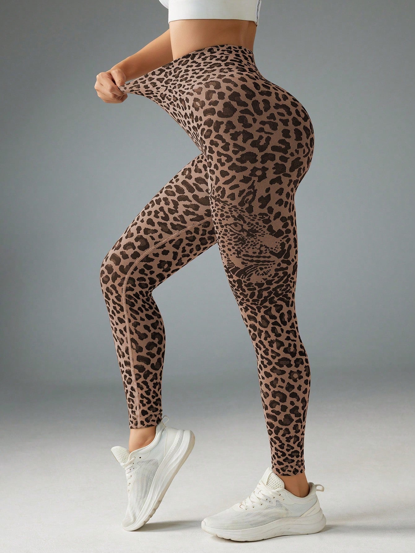 Calça Legging Estampada Animal Print Sem Costura