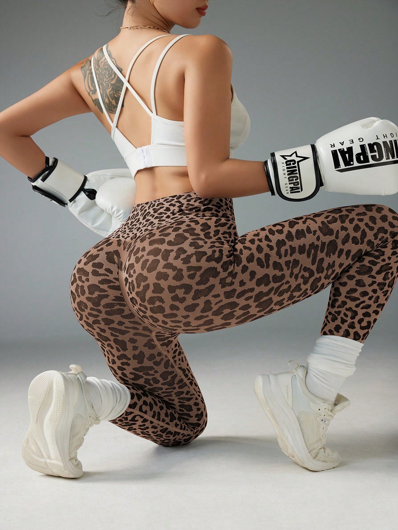 Calça Legging Estampada Animal Print Sem Costura