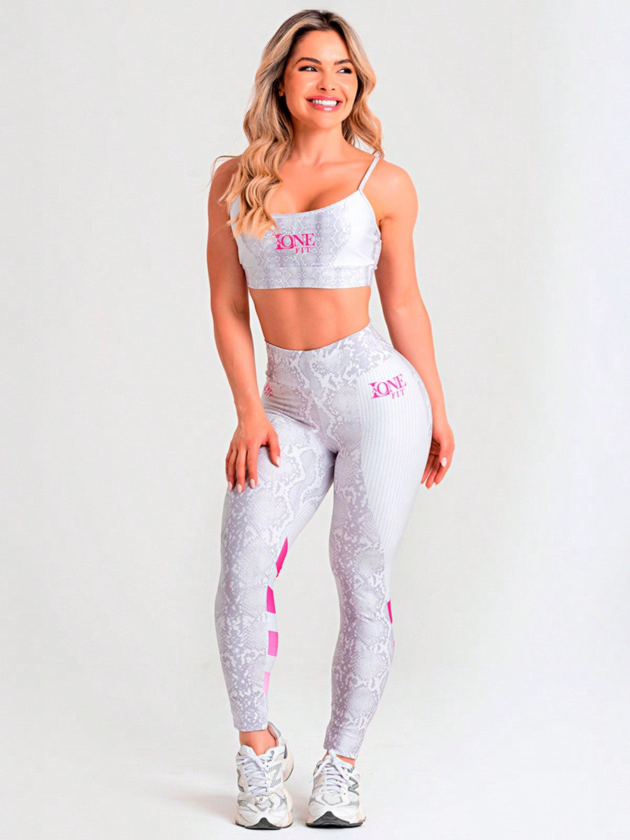 Calça Legging Fashion Estampada Cintura Alta Texturizada