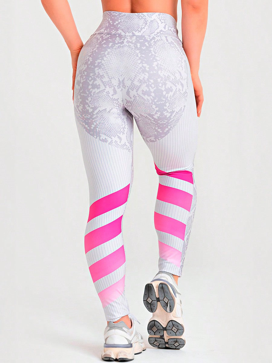 Calça Legging Fashion Estampada Cintura Alta Texturizada