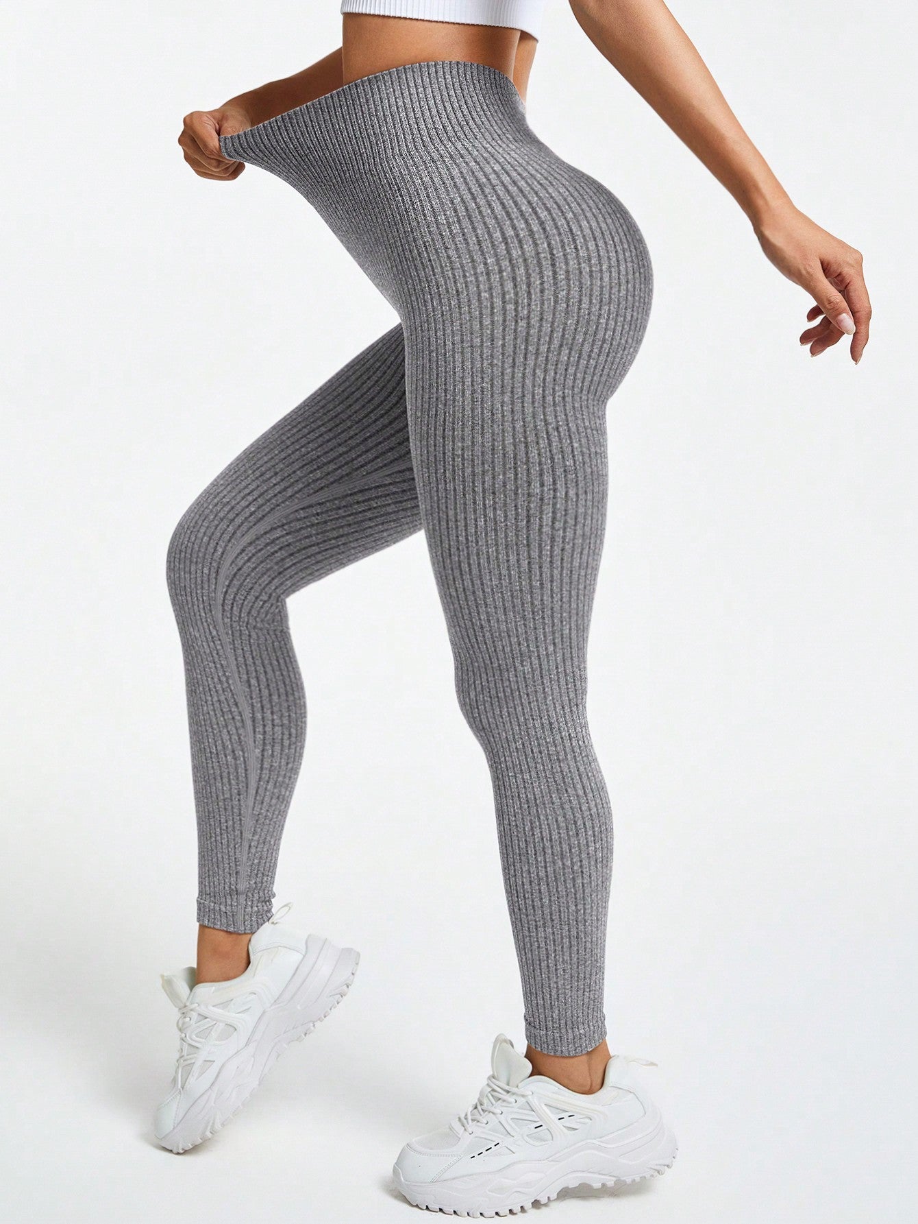 Calça Legging Básica Canelada Sem Costura Conforto Total