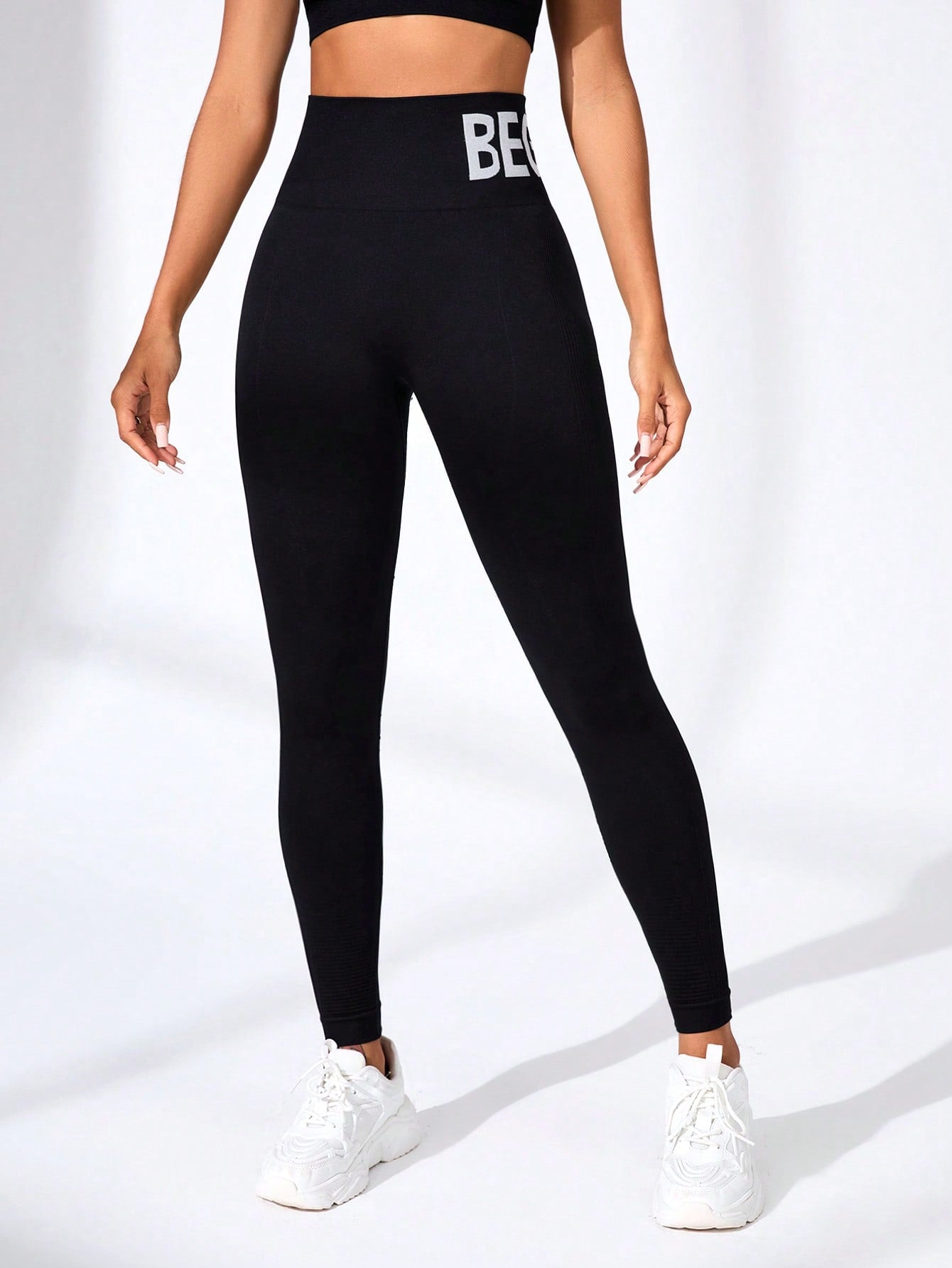 Calça Legging Seamless Push Up Com Cós Escrita