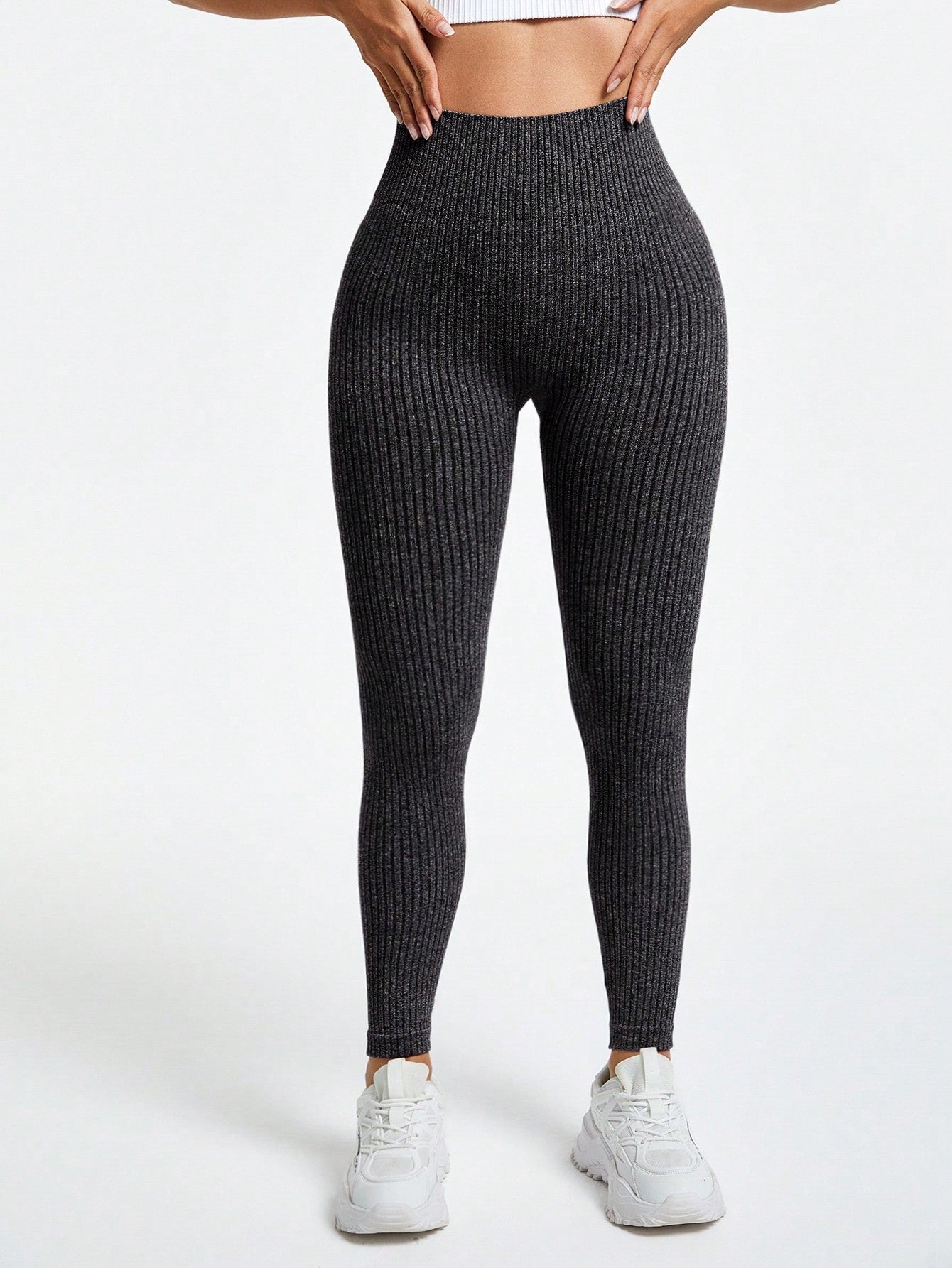 Calça Legging Básica Canelada Sem Costura Conforto Total