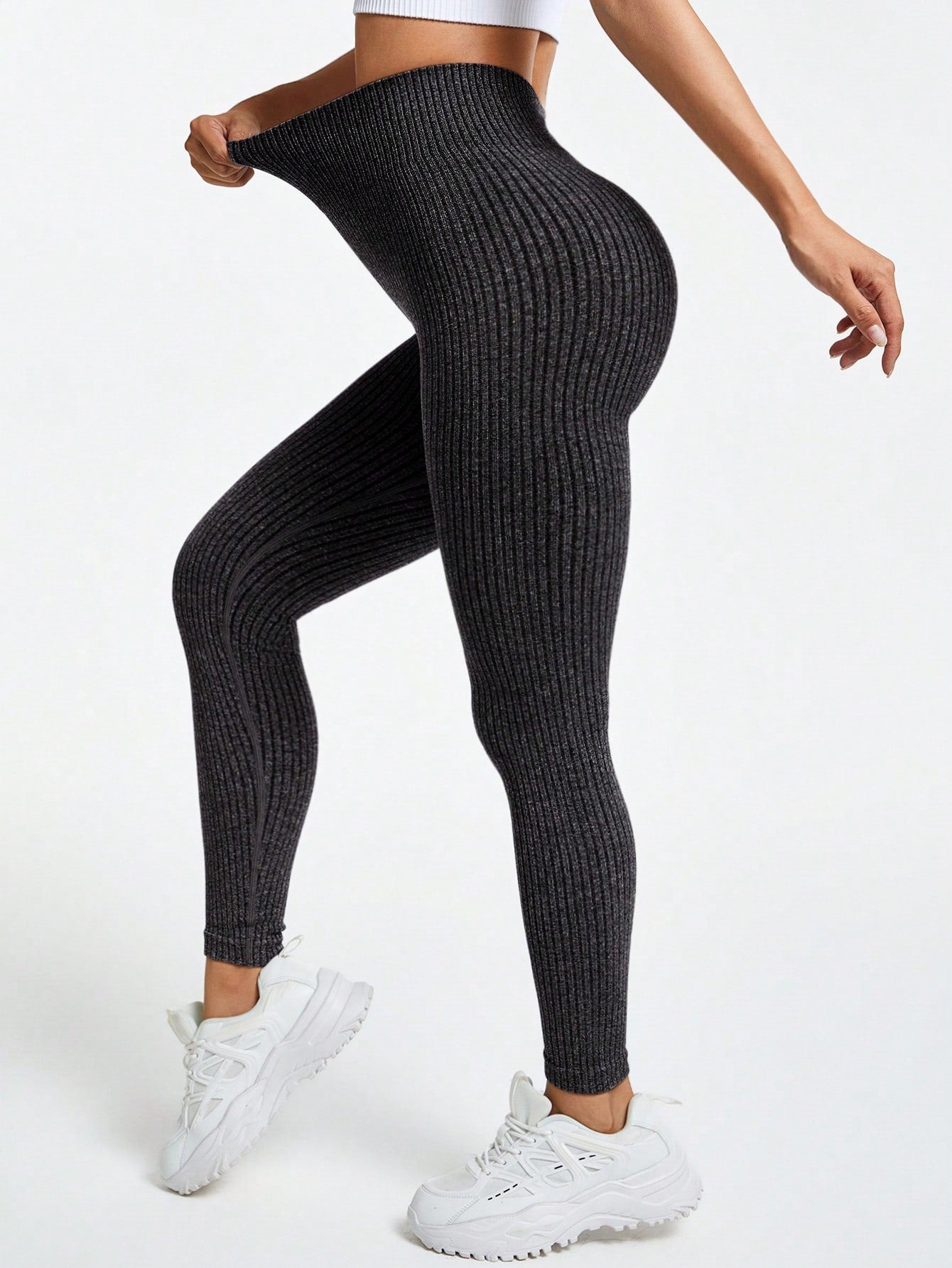 Calça Legging Básica Canelada Sem Costura Conforto Total