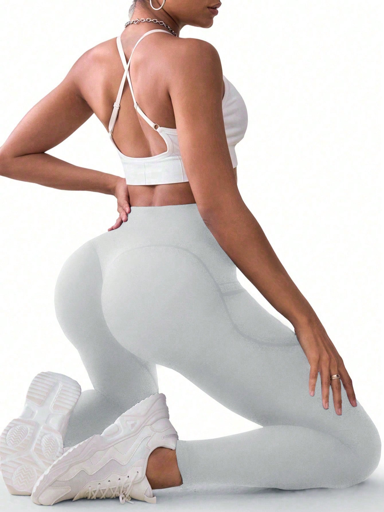 Calça Legging Seamless Cintura Alta Com Bolsos