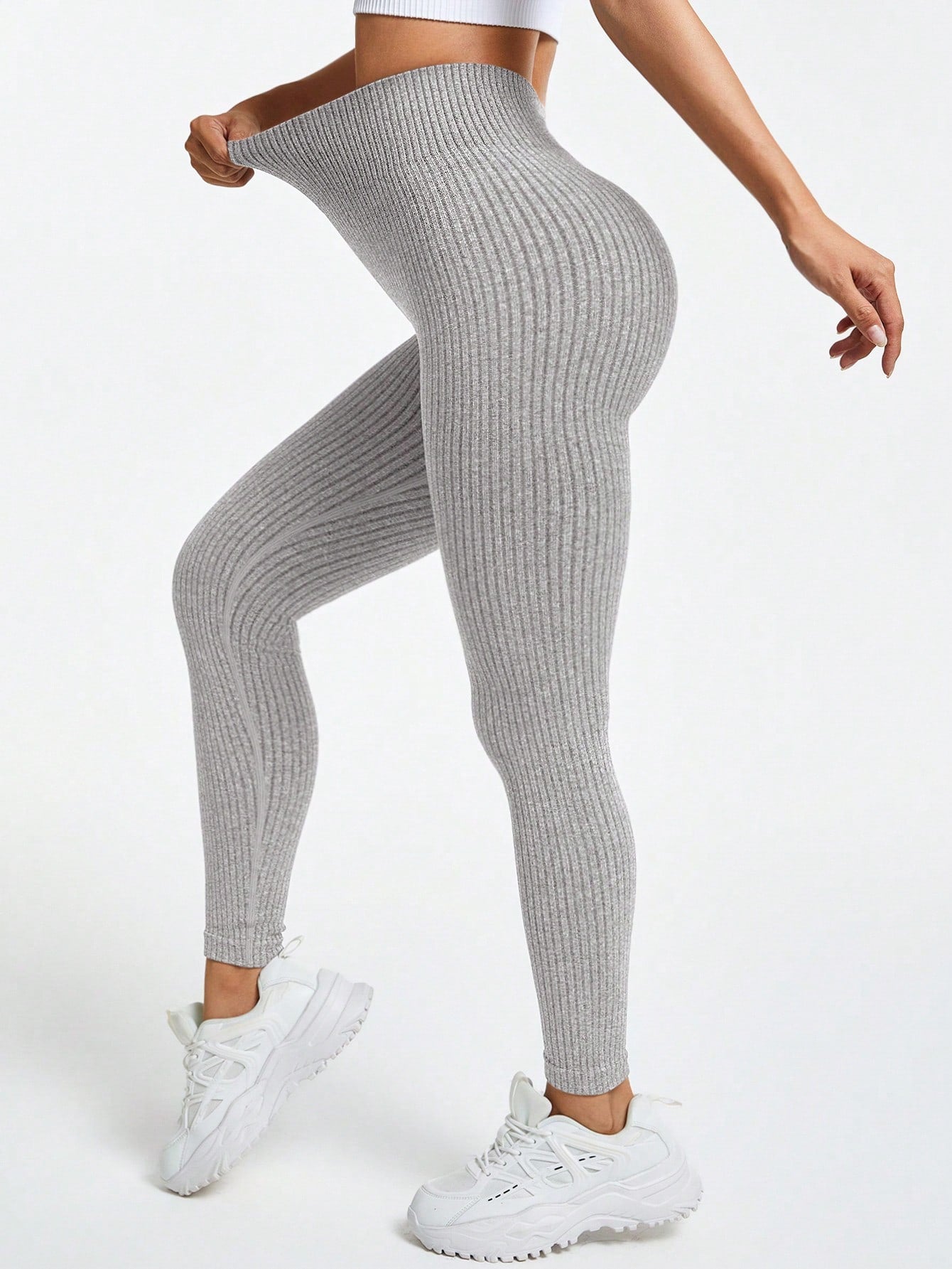 Calça Legging Básica Canelada Sem Costura Conforto Total