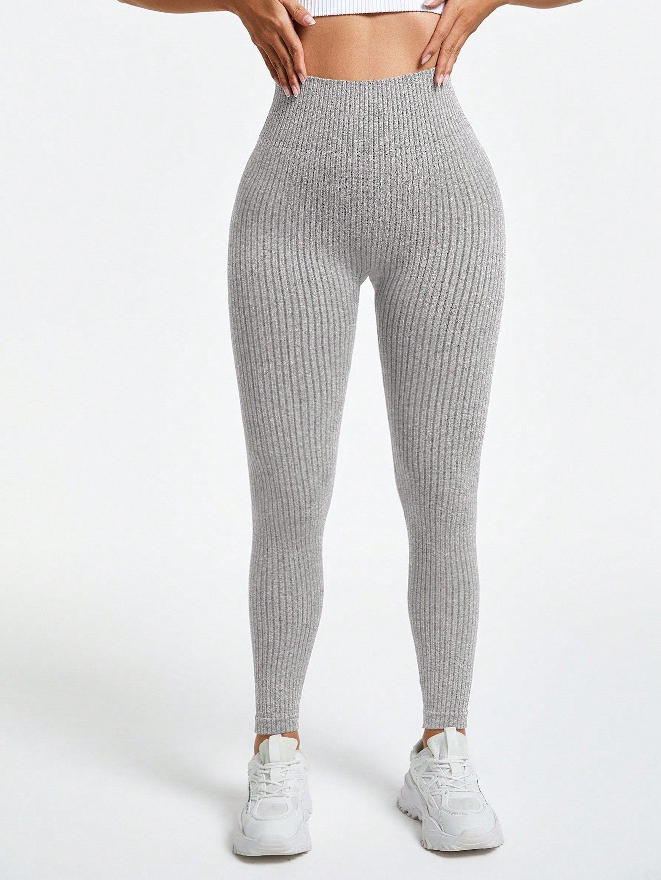 Calça Legging Básica Canelada Sem Costura Conforto Total