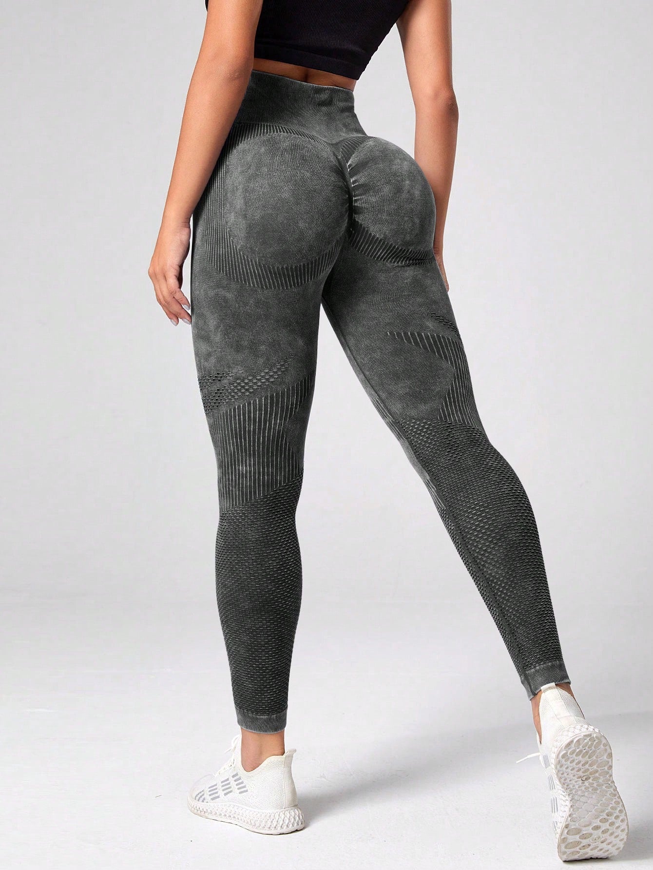 Calça Legging Fashion Texturizada Efeito Lavado