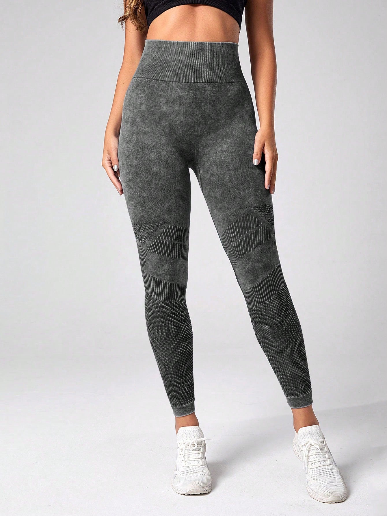 Calça Legging Fashion Texturizada Efeito Lavado