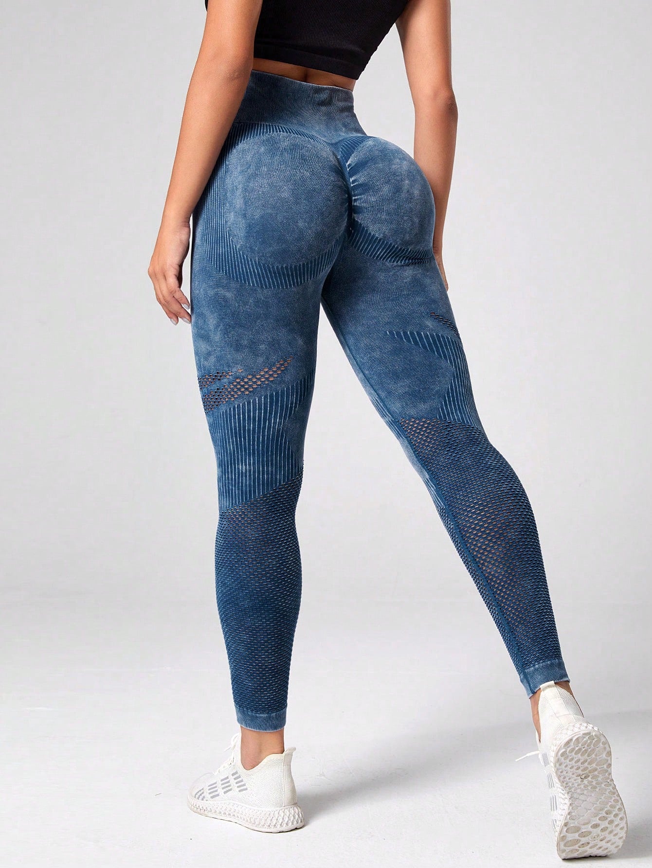 Calça Legging Fashion Texturizada Efeito Lavado