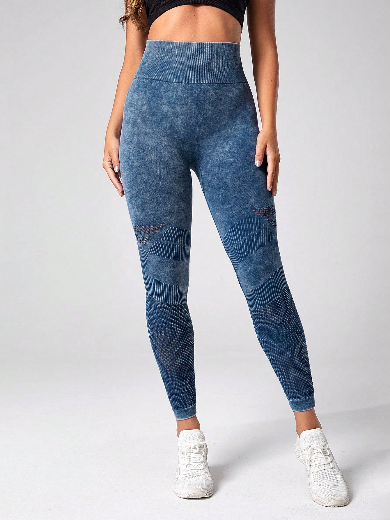 Calça Legging Fashion Texturizada Efeito Lavado