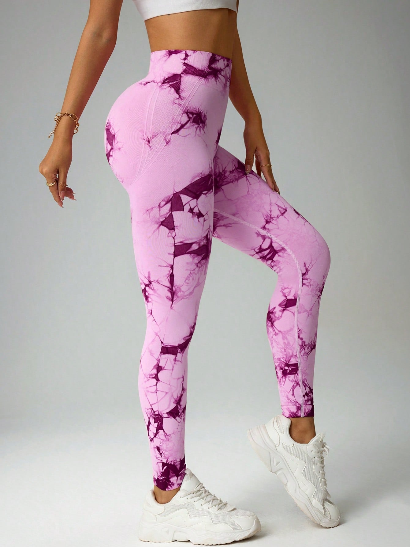 Calça Legging Tie Dye Scrunch Sem Costura