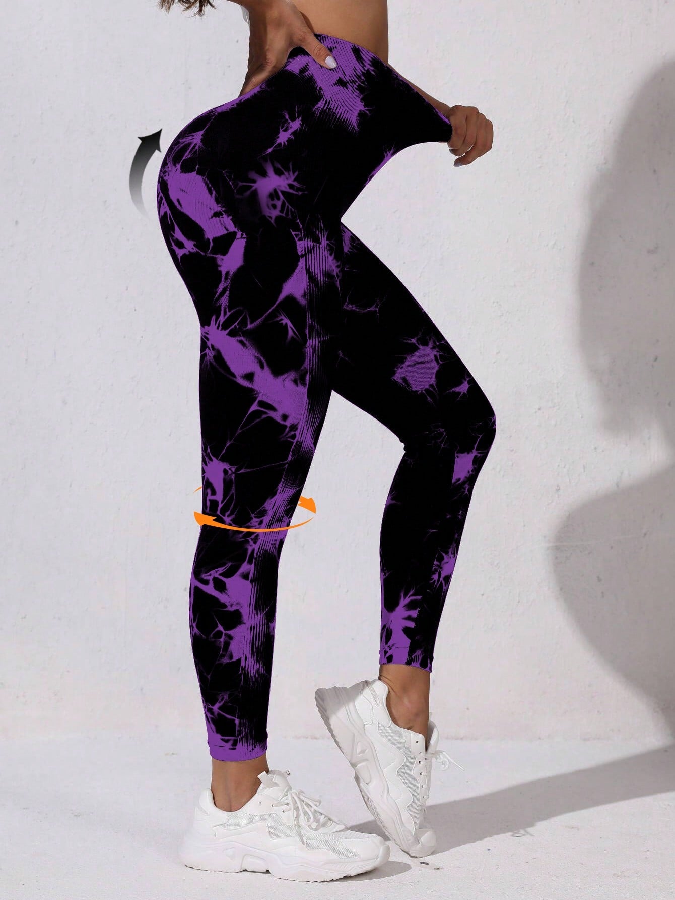 Calça Legging Feminina Sem Costura Estampa Tie Dye
