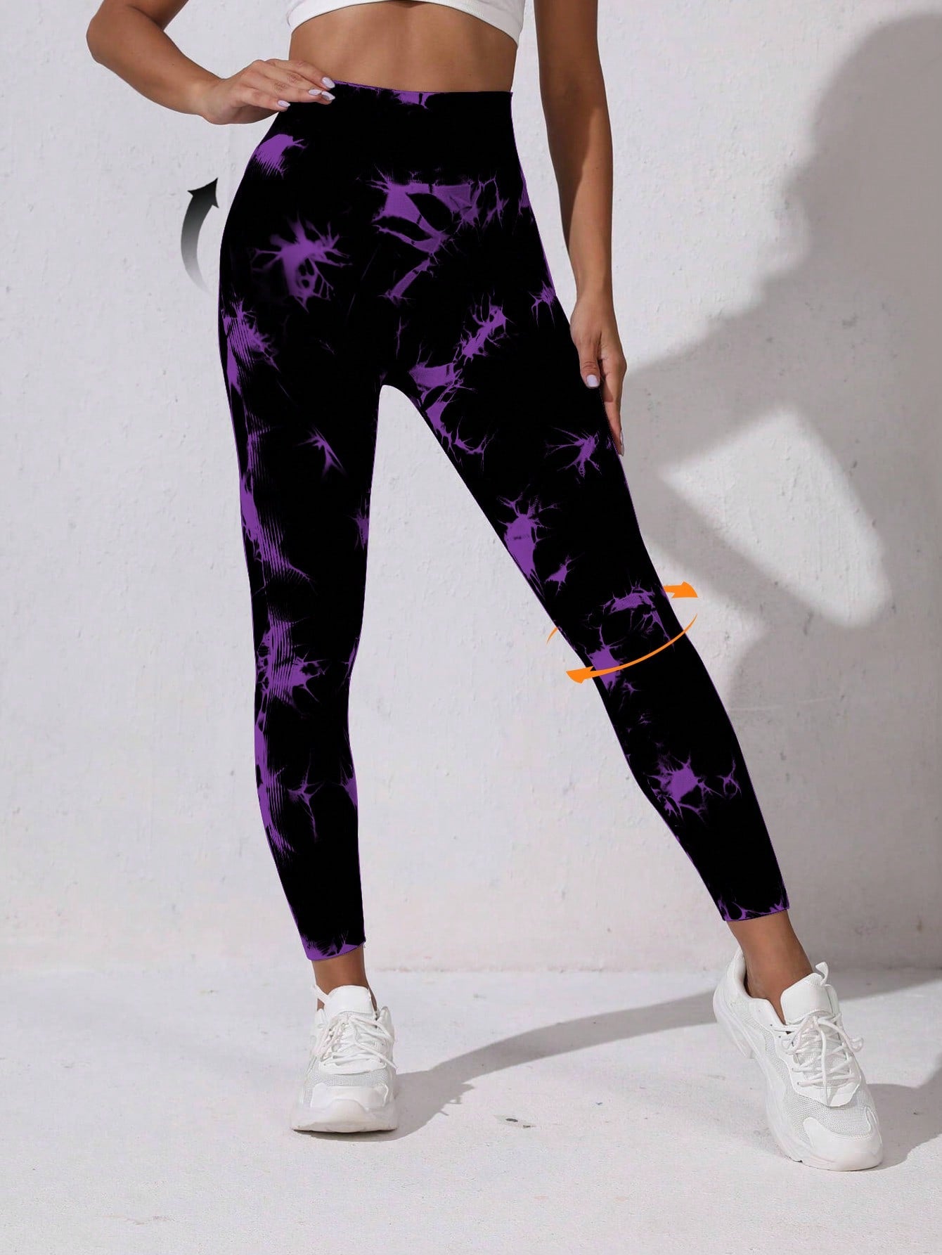Calça Legging Feminina Sem Costura Estampa Tie Dye