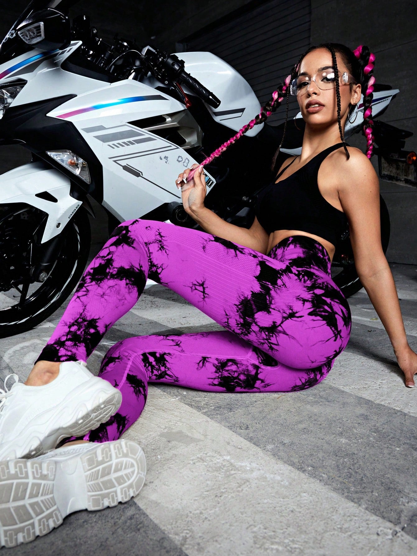 Calça Legging Fashion Estampa Tie Dye Sem Costura