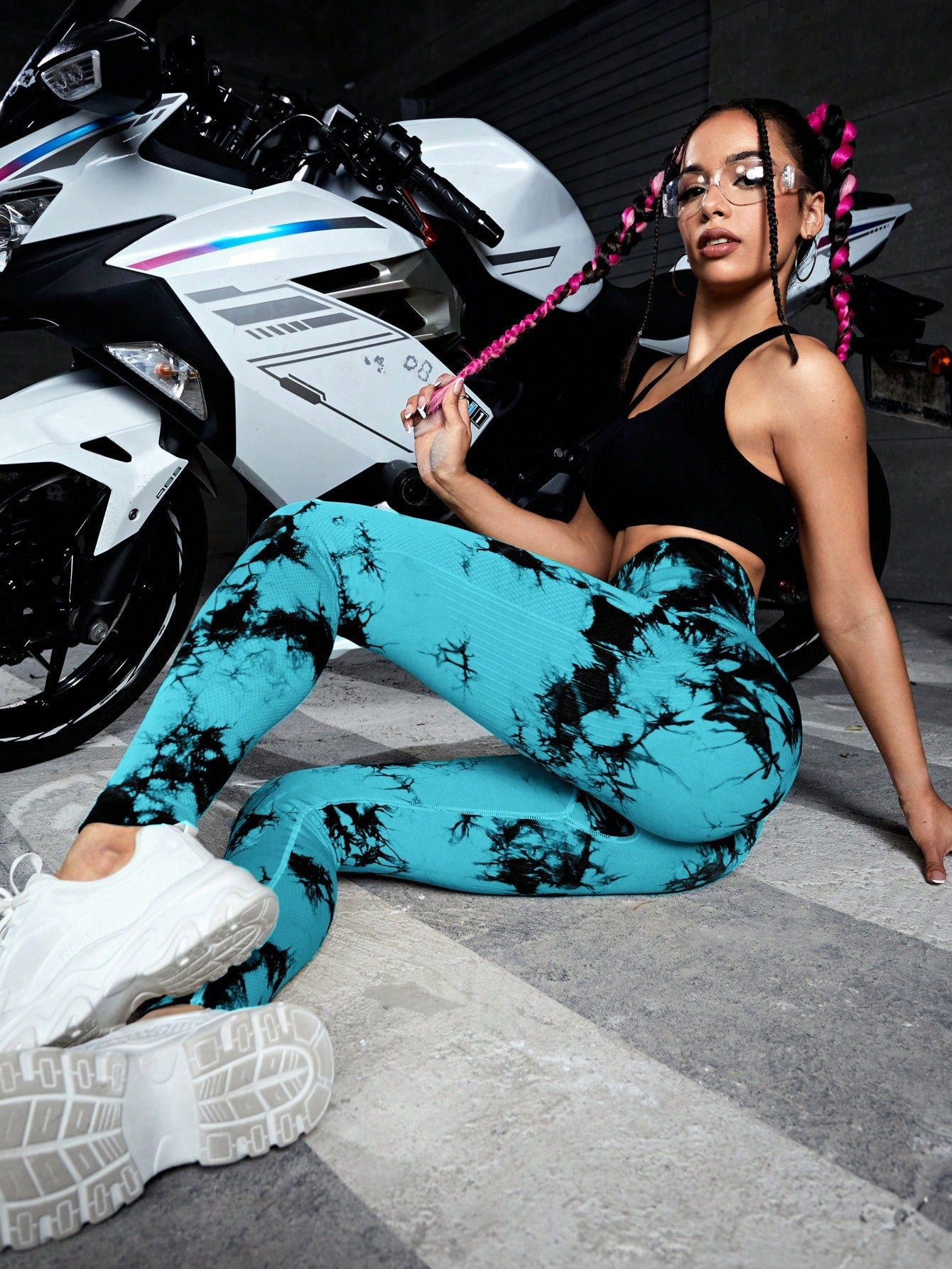 Calça Legging Fashion Estampa Tie Dye Sem Costura