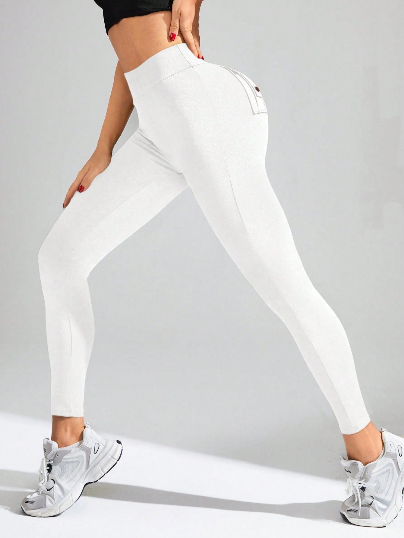 Calça Legging Feminina Cintura Alta Com Bolsos Cargo