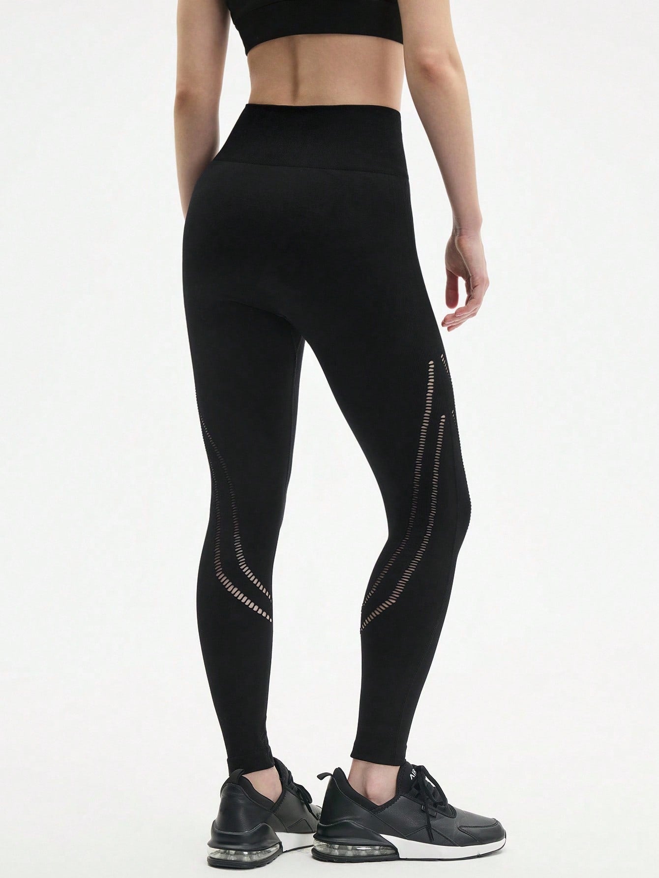 Calça Legging Feminina Sem Costura Recorte Vazado Estilizado