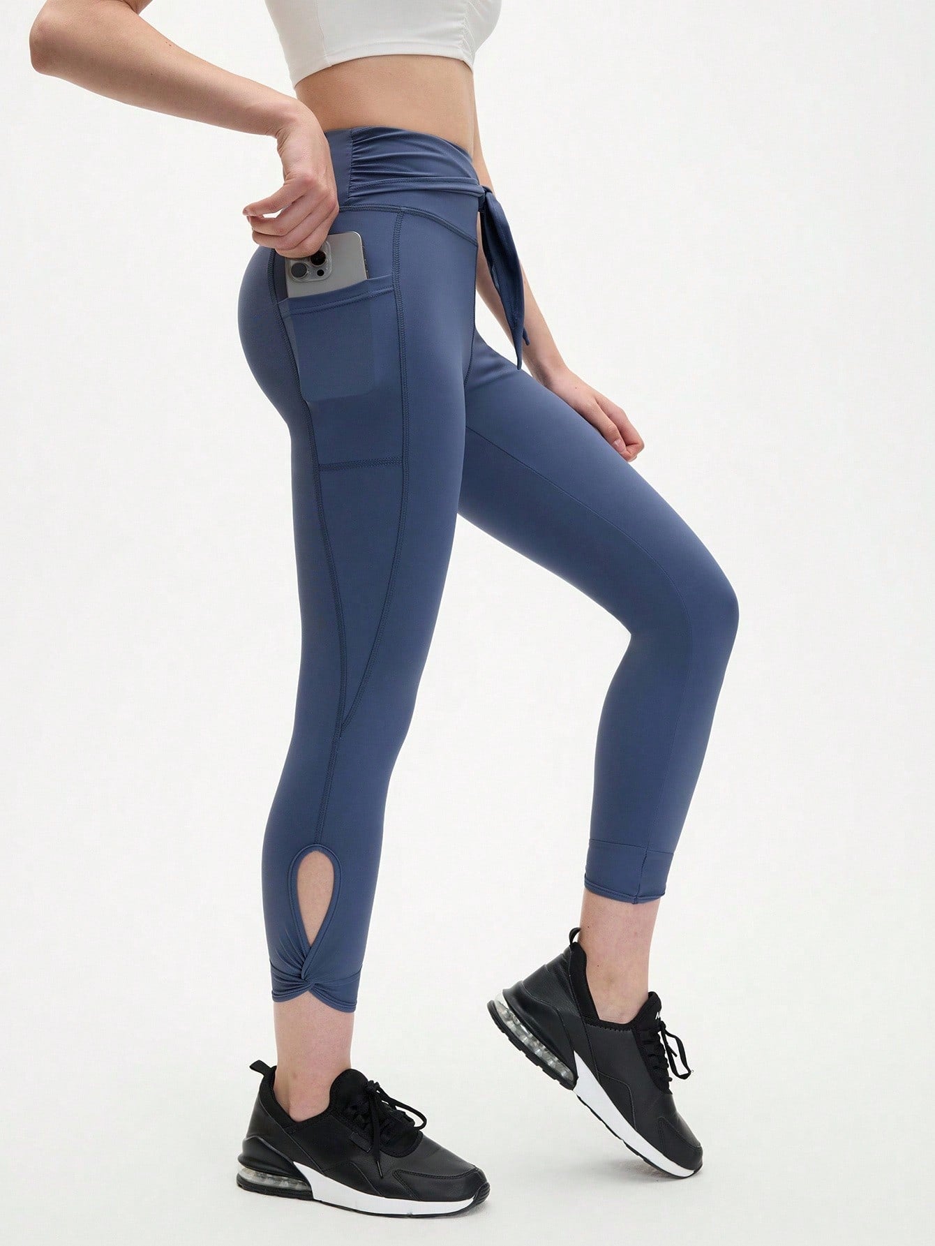 Calça Legging 7/8 Com Laço E Bolso Lateral Fitness