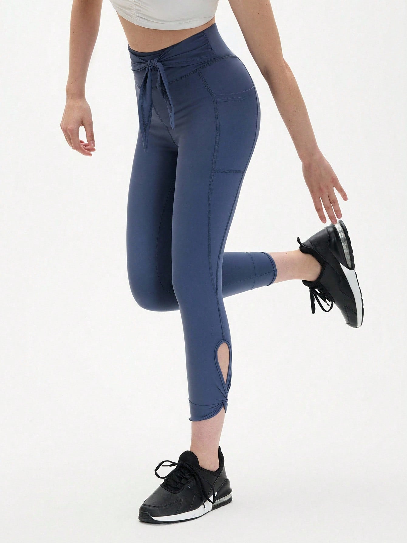 Calça Legging 7/8 Com Laço E Bolso Lateral Fitness