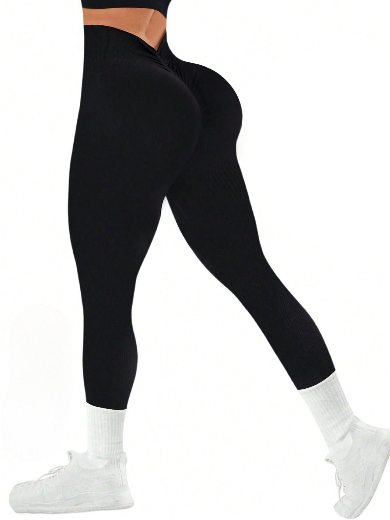 Calça Legging Canelada Sem Costura Push Up