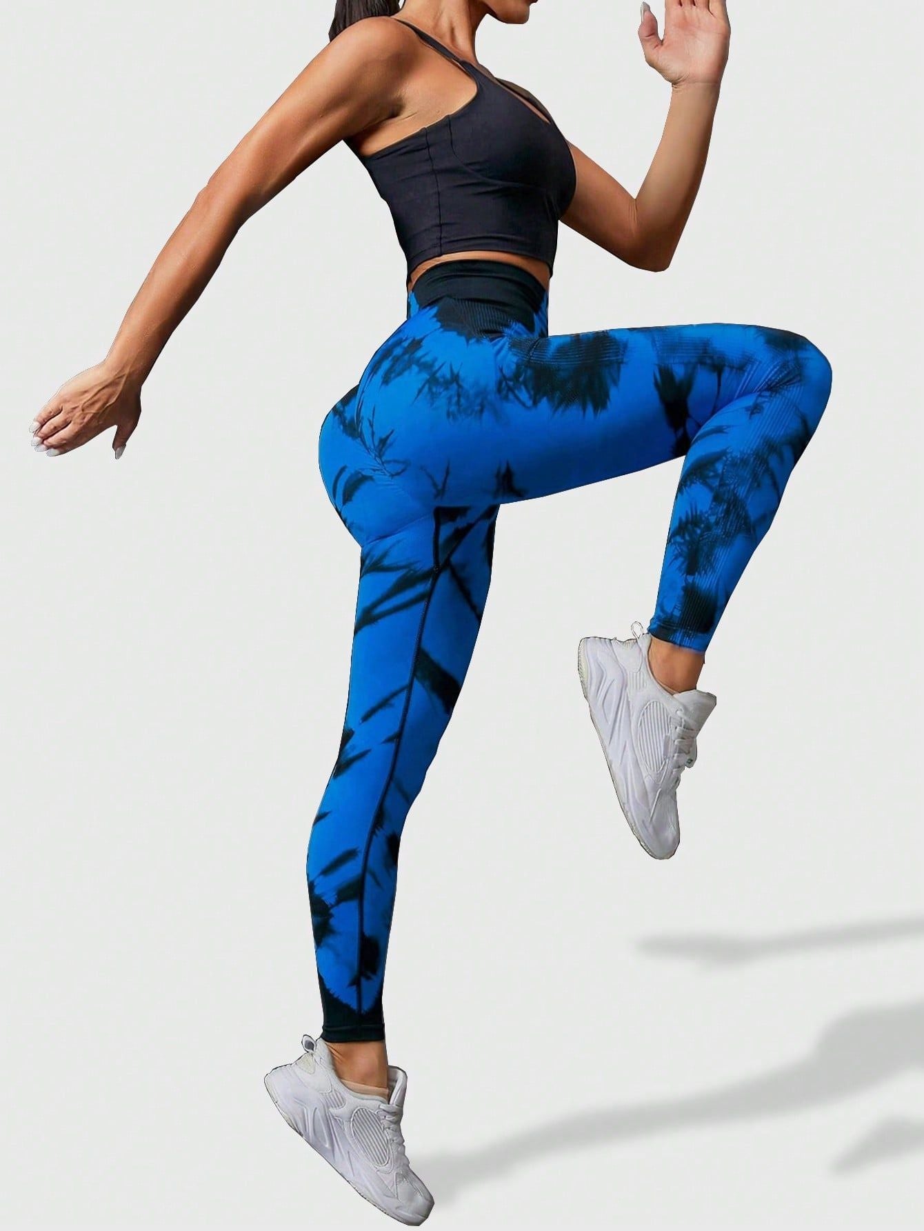 Calça Legging Tie Dye Texturizada Sem Costura