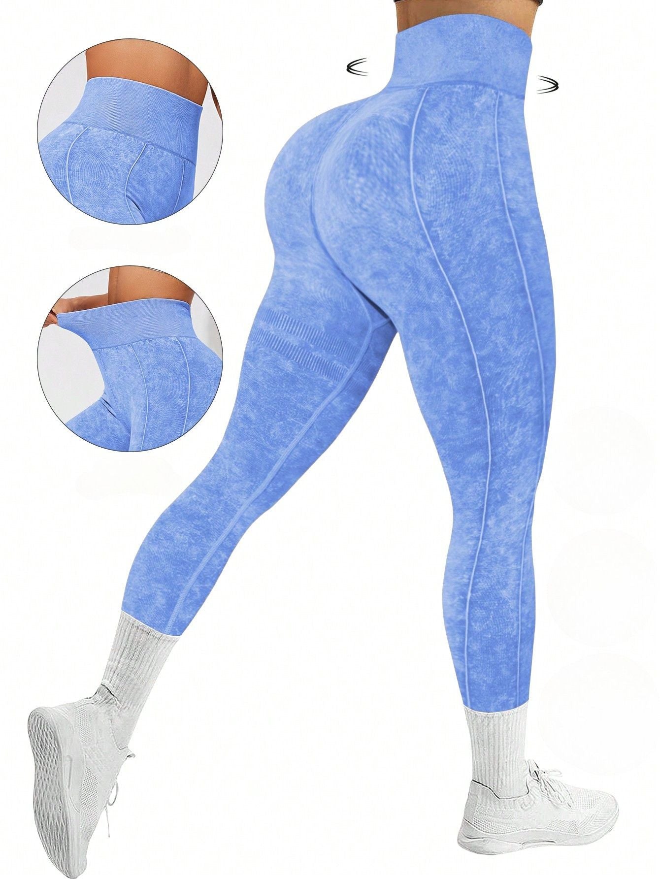 Calça Legging Sem Costura Estonada Cintura Alta