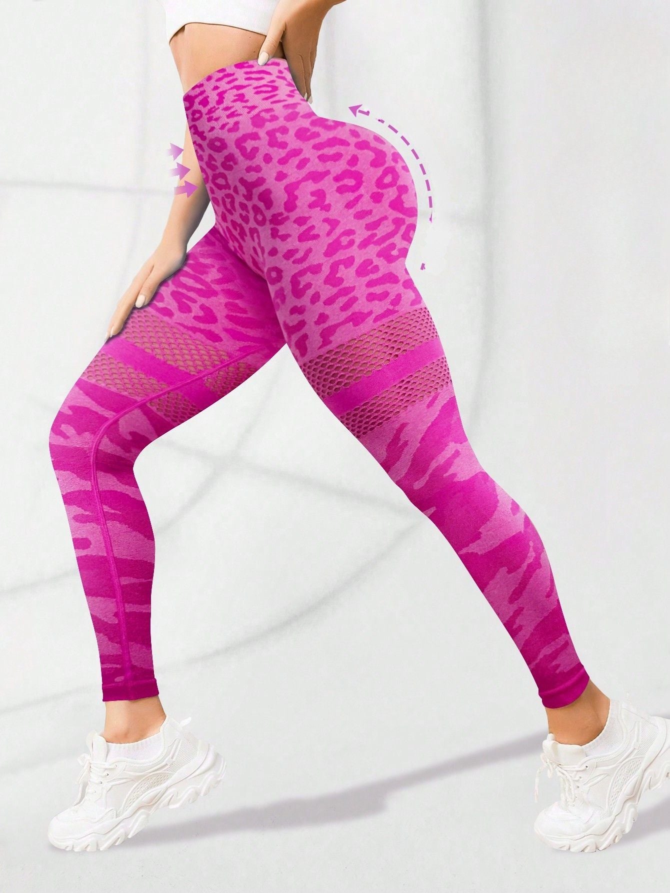 Calça Legging Animal Print Com Recortes Efeito Lift