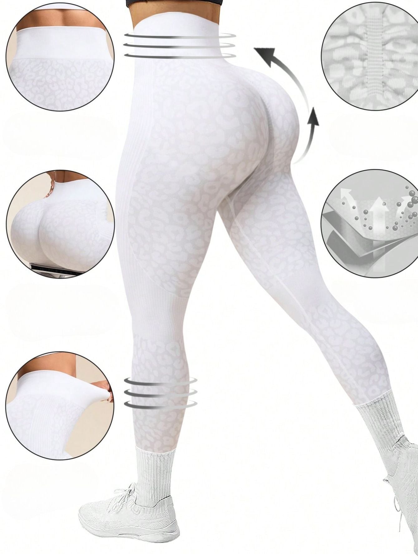 Calça Legging Animal Print Sem Costura Com Compressão